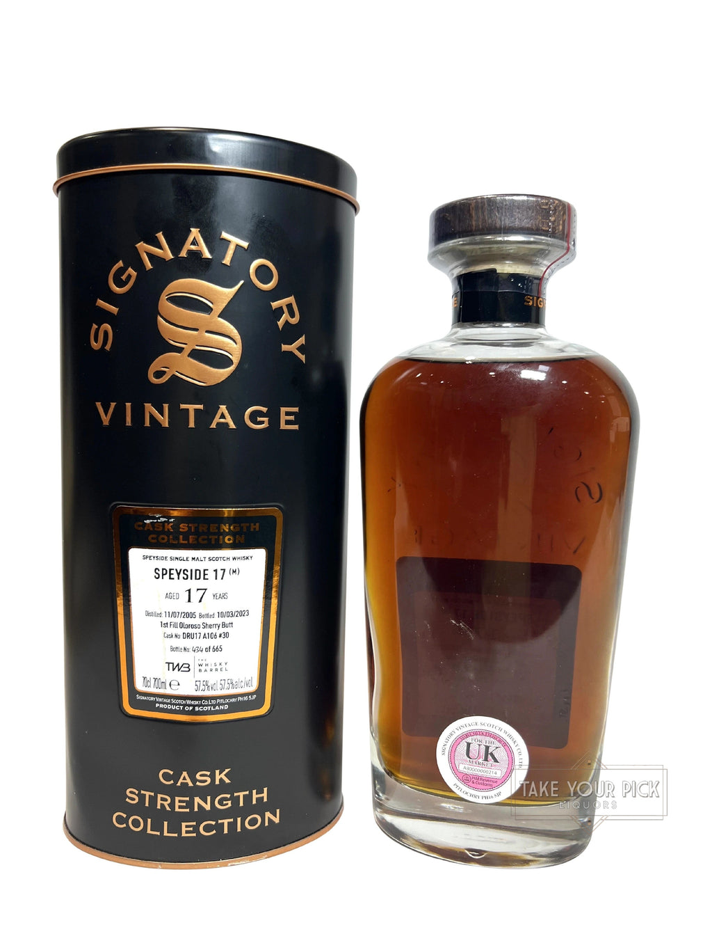 2023 Signatory Cask Strength Collection Speyside 17 Year (Macallan) 115 Proof 700ml