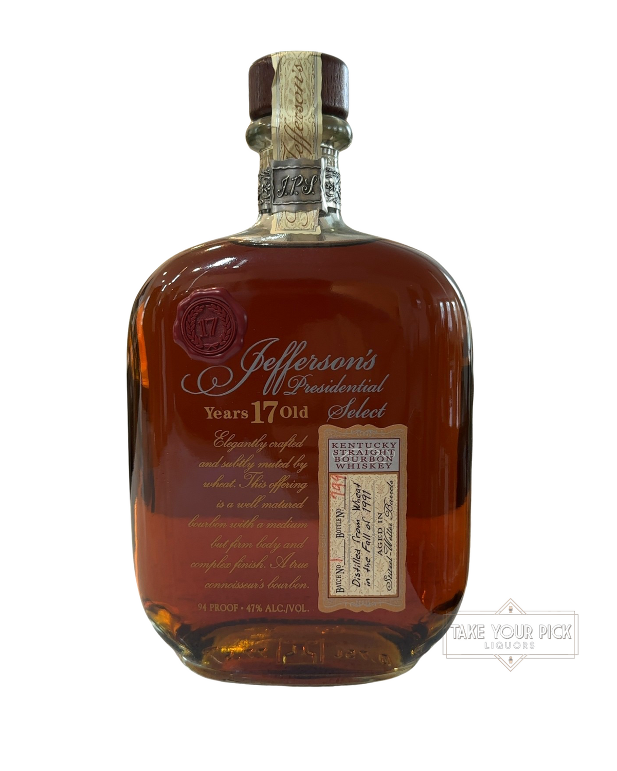 2009 Jefferson's Presidential Select 17 Year Stitzel Weller 94 Proof 750ml
