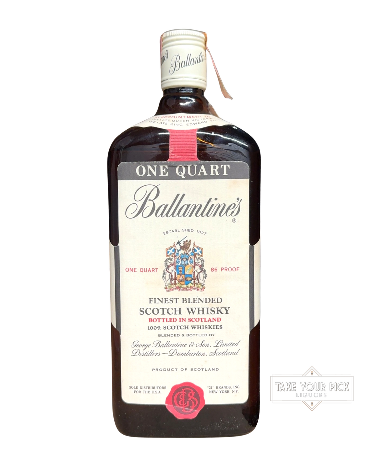 ‘77 to ‘82 Ballantine's Finest Blended Scotch Whisky 86 Proof 1000ml