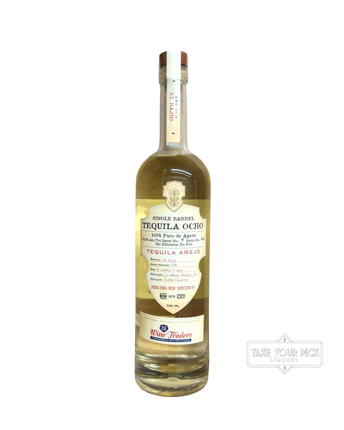 2018 TEQUILA OCHO Single Barrel Añejo 104 Proof 750ml