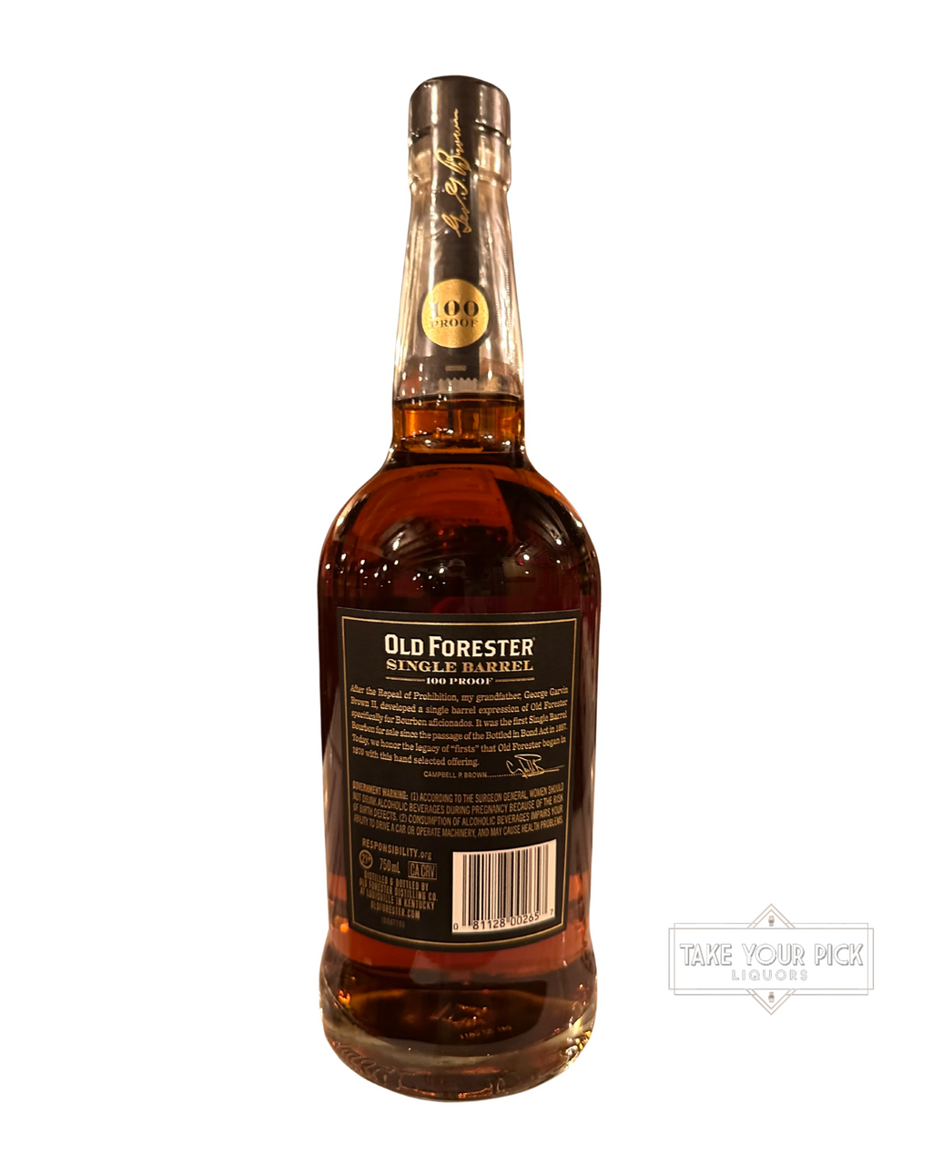 2026 Old Forester Single Barrel 100 Proof Jack Rose DC 2026 100 Proof 750ml