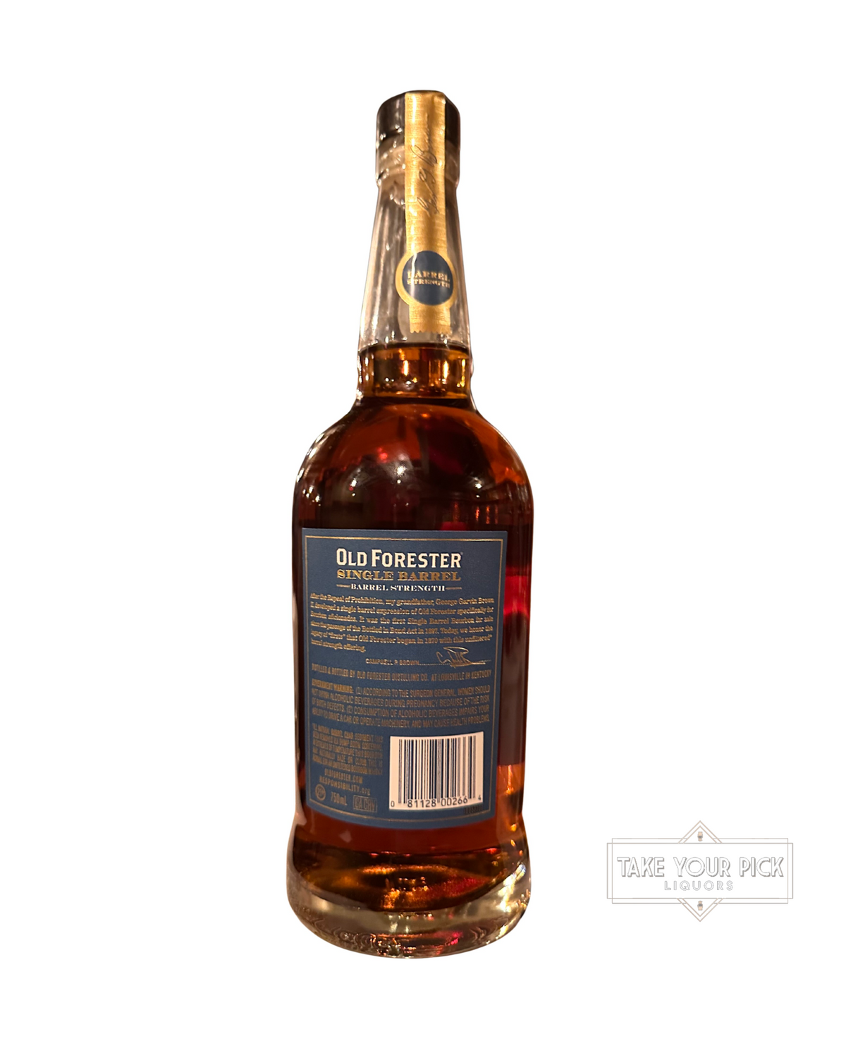 2026 Old Forester Single Barrel Barrel Strength Jack Rose DC 2026 129.1 Proof 750ml