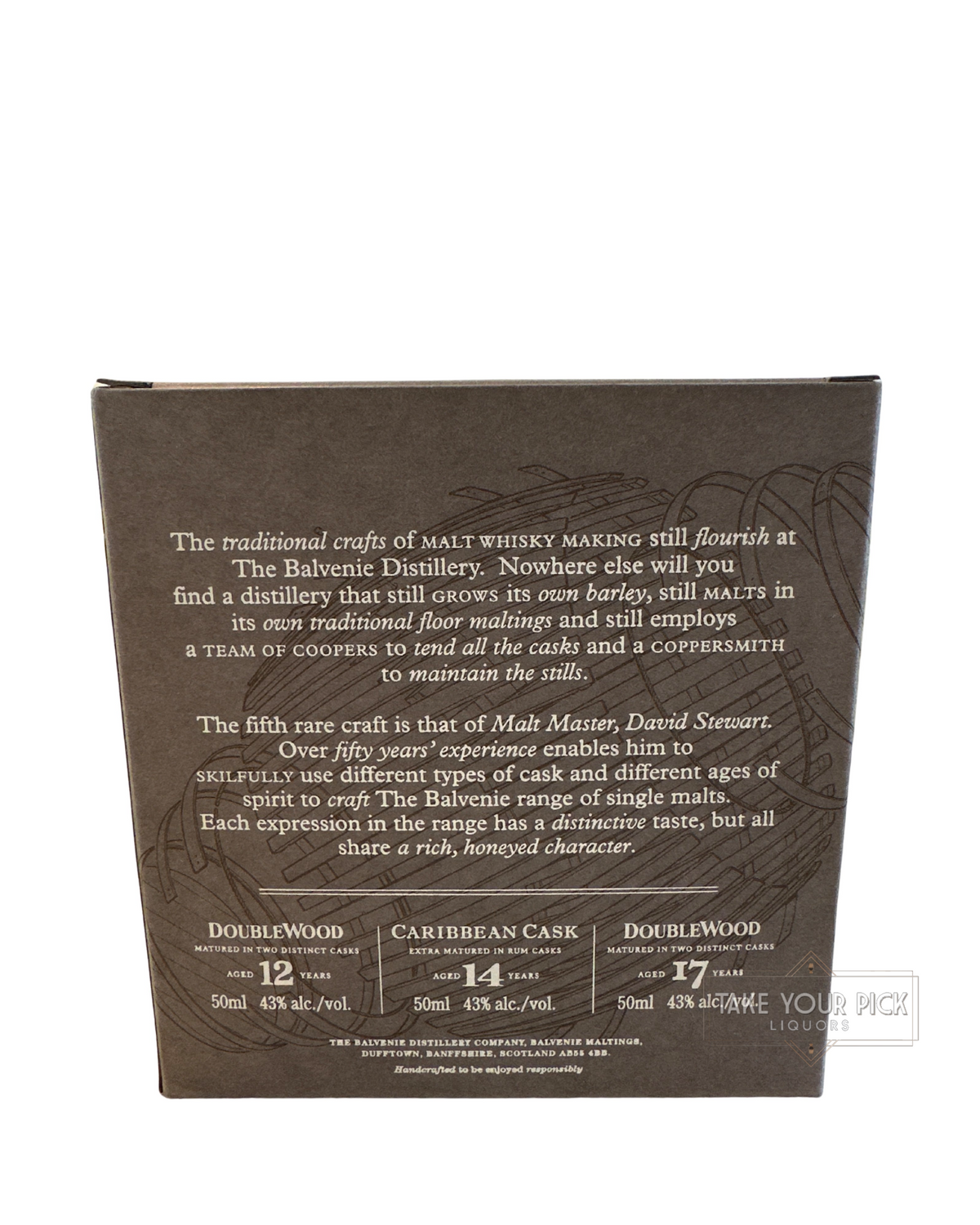 The Balvenie Tasting Collection (DoubleWood 12 Years, DoubleWood 17 Years, Caribbean Cask 14 Years) 86 Proof 50ml