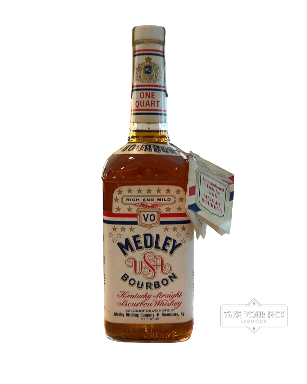 1973 Medley Distilling Company Kentucky Straight Bourbon Whiskey 86 Proof 1000ml