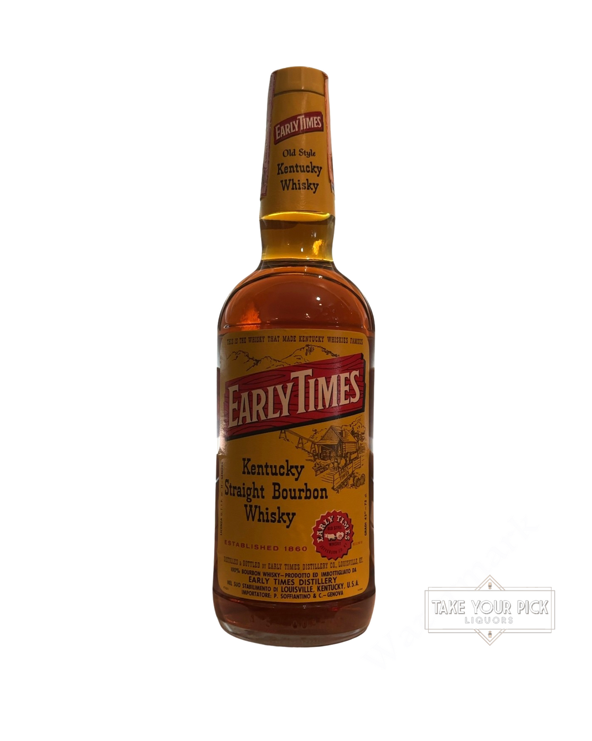 1969 Early Times Distillery Co. Old Style Kentucky Straight Bourbon Whisky 86 Proof