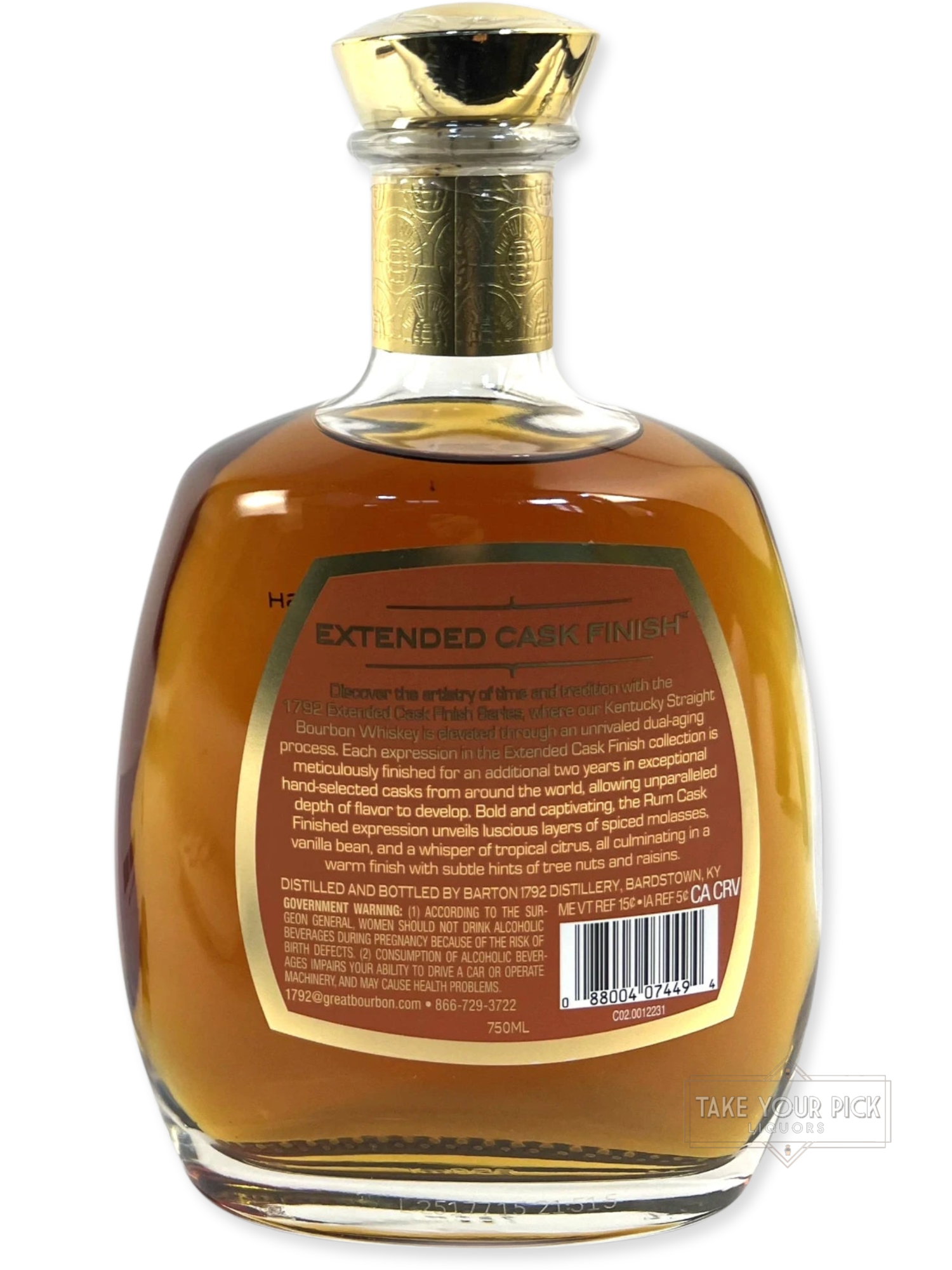 1792 Extended Cask Finish - 103.5 Proof - Bottle Back