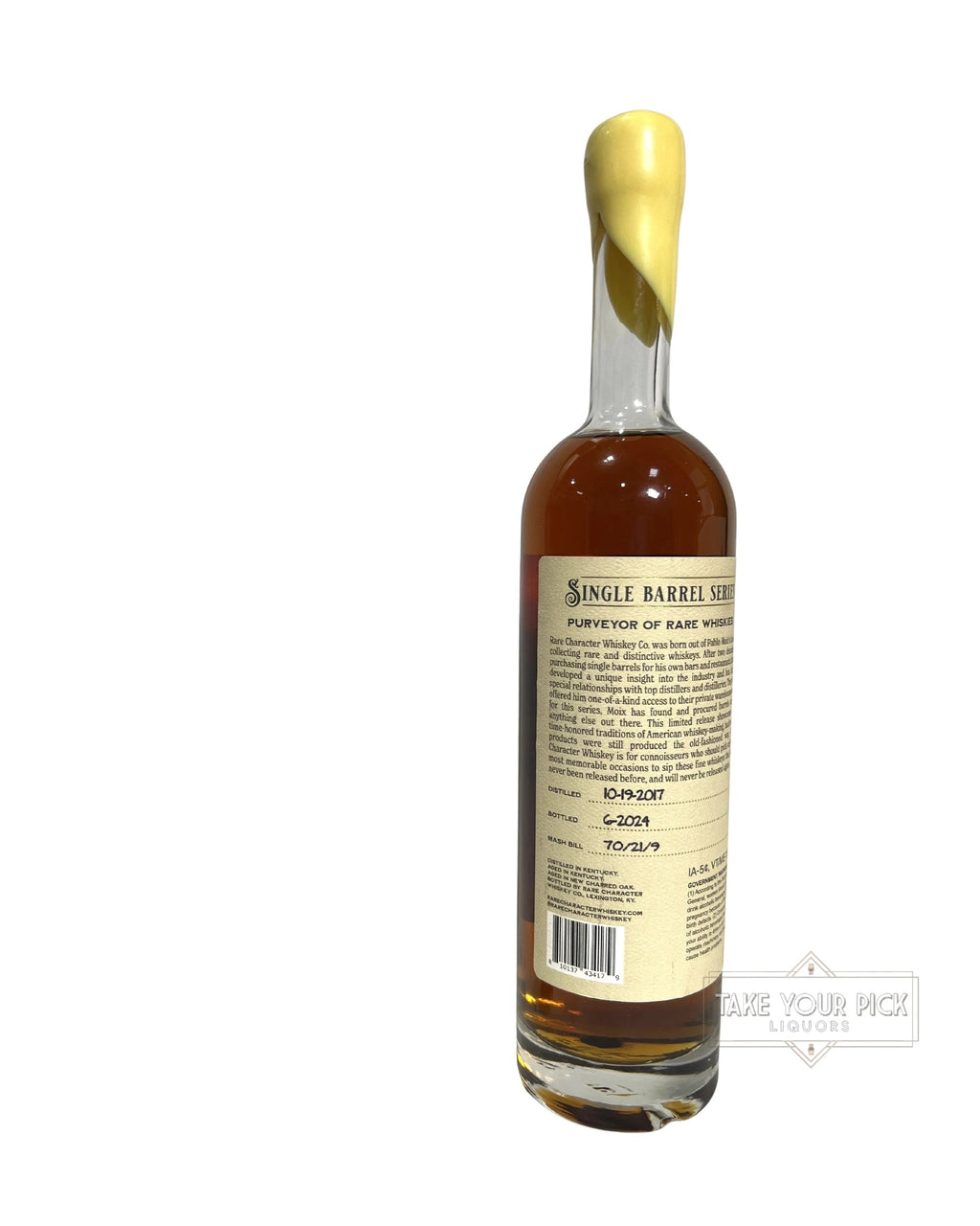 Rare Character Single Barrel Series Cask Strength 6 Year 8 Months 123.50 Proof (2024) 123.5 Proof 750ml Selected by  "Rapid Liquors"