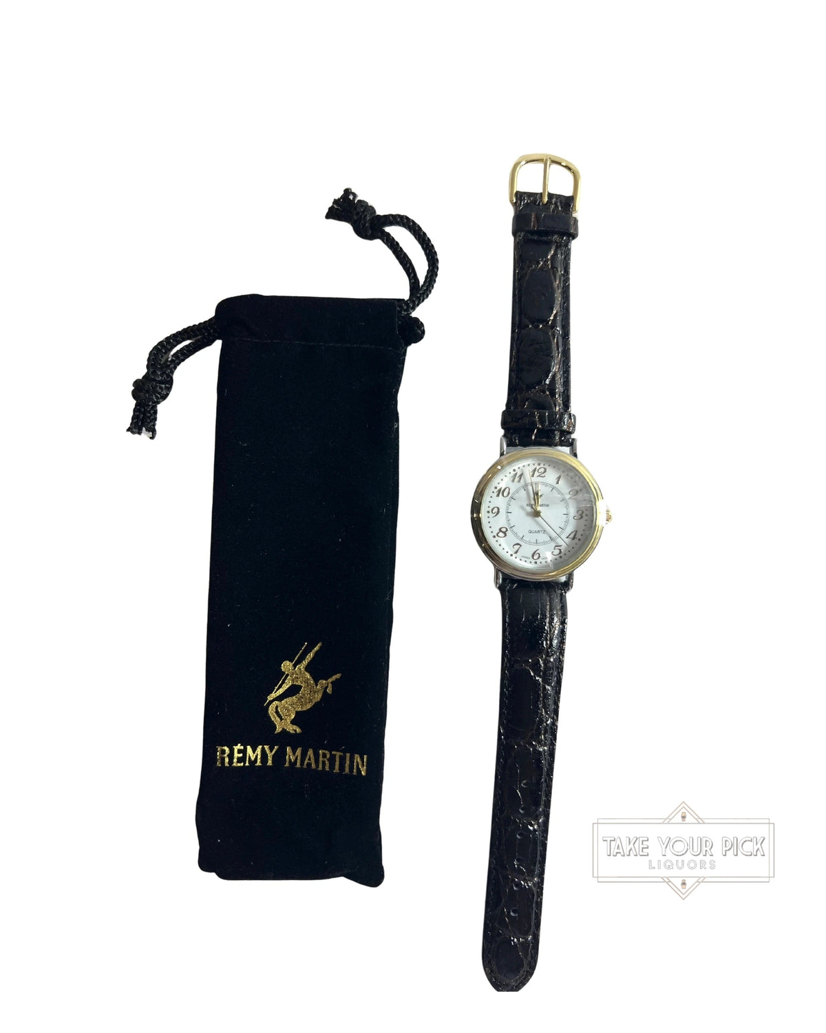 Rémy Martin Quartz Wristwatch (Black Leather Band)