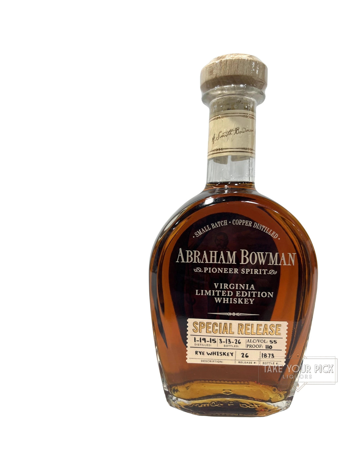 Abraham Bowman Rye Whiskey 110 Proof (2026) 110 Proof 750ml