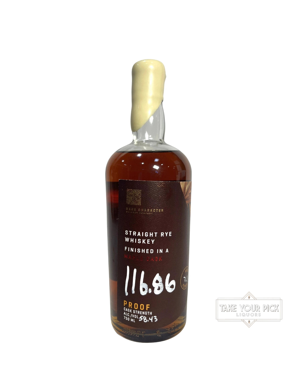 2024 Rare Character Straight Rye Whiskey Finished in a Maple Cask 116.86 Proof (2024) 116.9 Proof 750ml