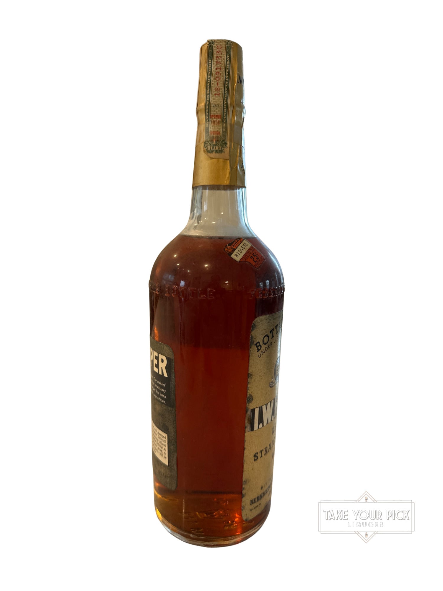 1943 Bernheim Distilling I.W. Harper Kentucky Straight Bourbon Whiskey 100 Proof 1.0 Quart 100 Proof 1000ml