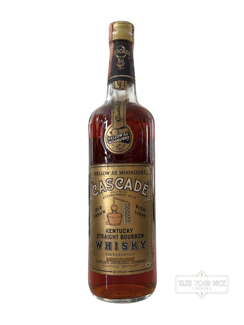 1967 Cascade Geo. T. Stagg Distillery Mellow As Moonlight Cascade Kentucky Straight Bourbon Whisky 86 Proof 4ml