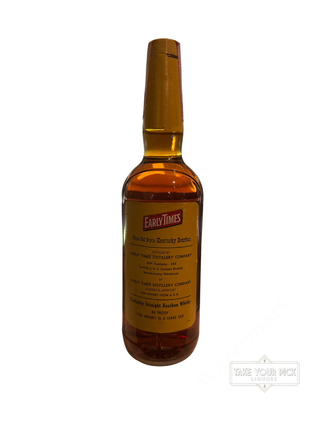 1969 Early Times Distillery Co. Old Style Kentucky Straight Bourbon Whisky 86 Proof