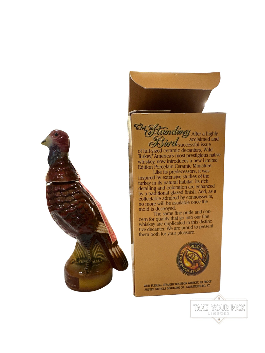 1983 Wild Turkey The Standing Bird Miniature Decanter 101 Proof 50ml