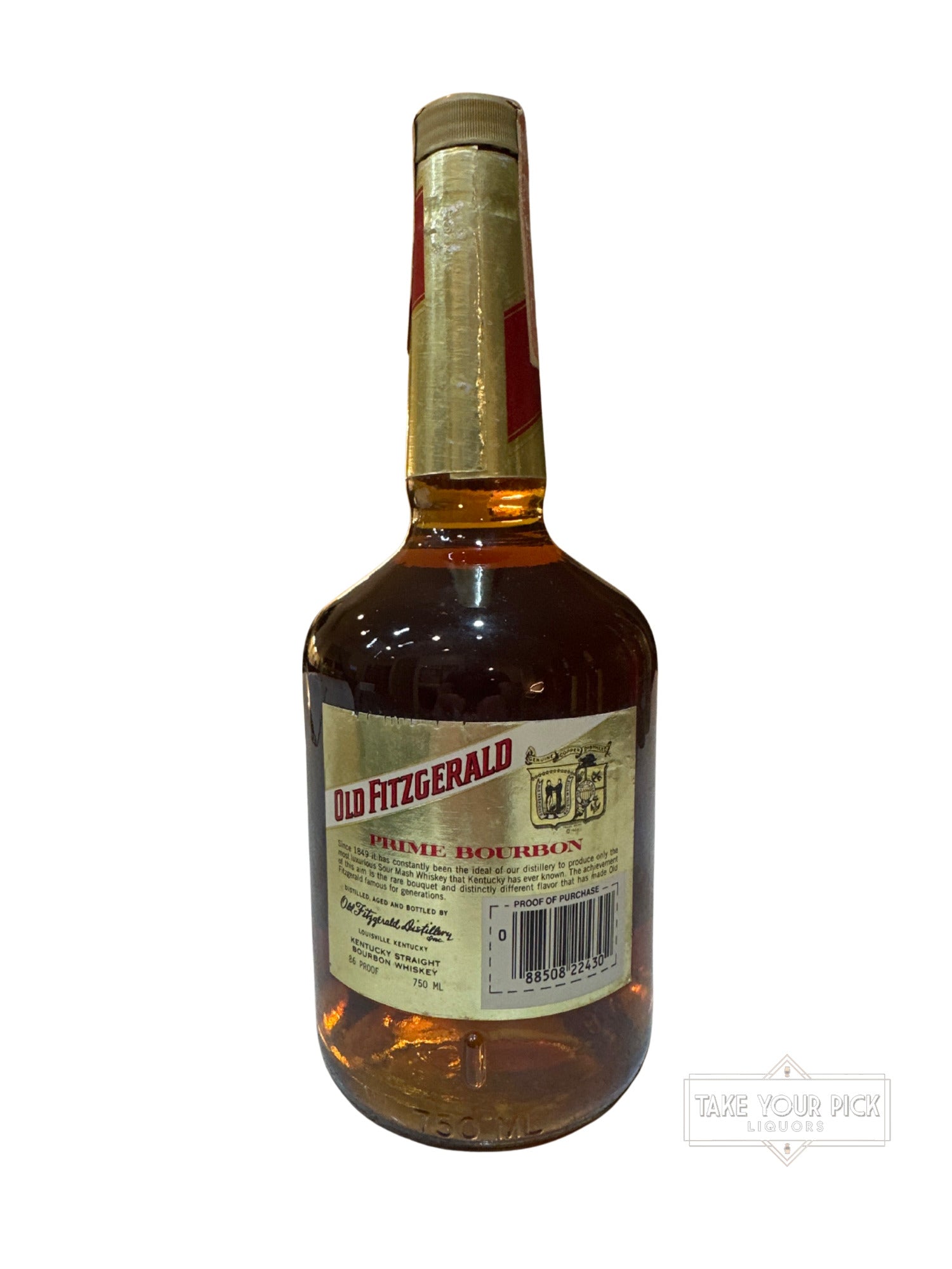 1987 Stitzel Weller Old Fitzgerald Distillery Prime Bourbon 86 Proof 750ml