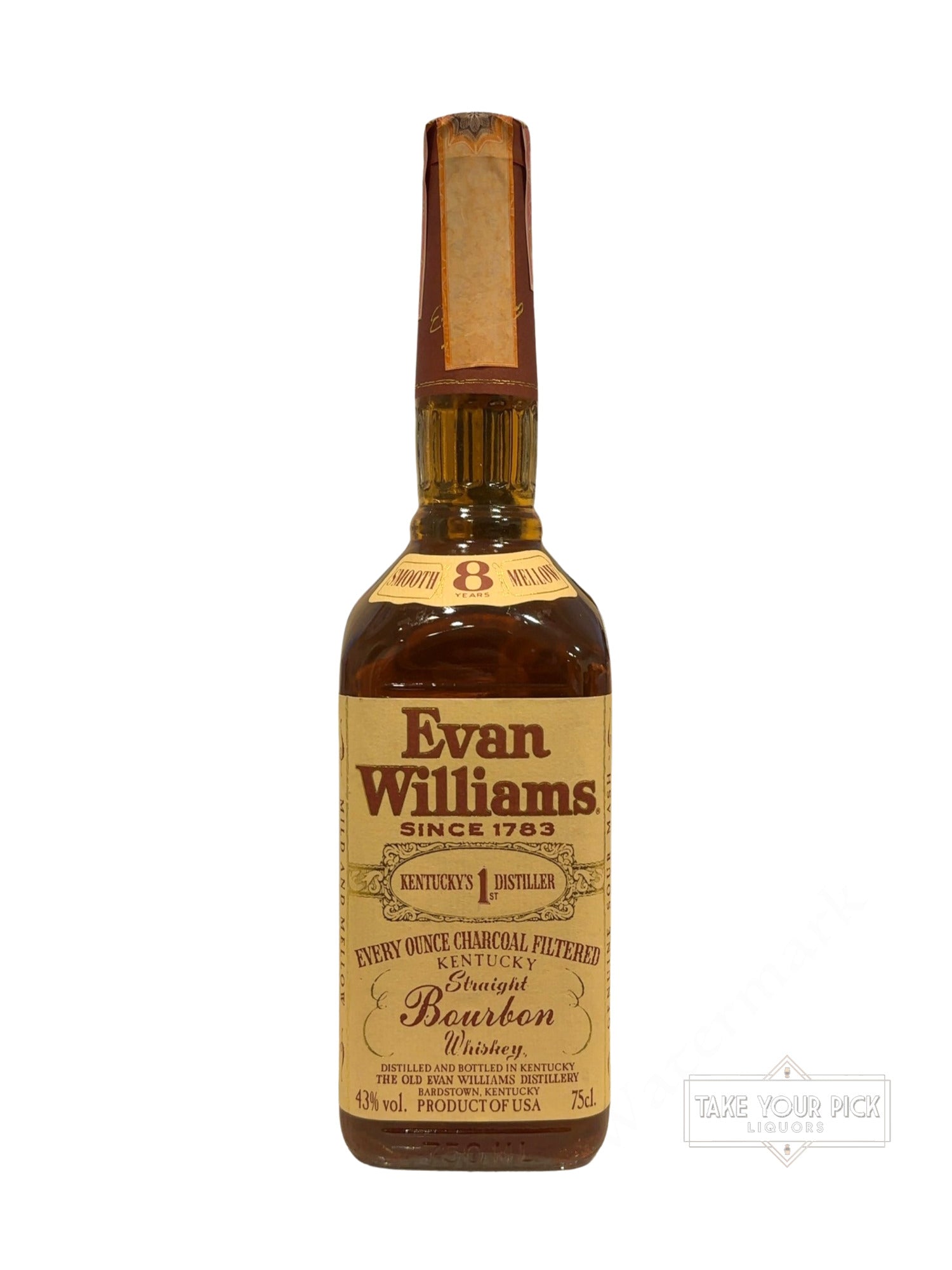 1990 Evan Williams Kentucky Straight Bourbon Whiskey 86 Proof