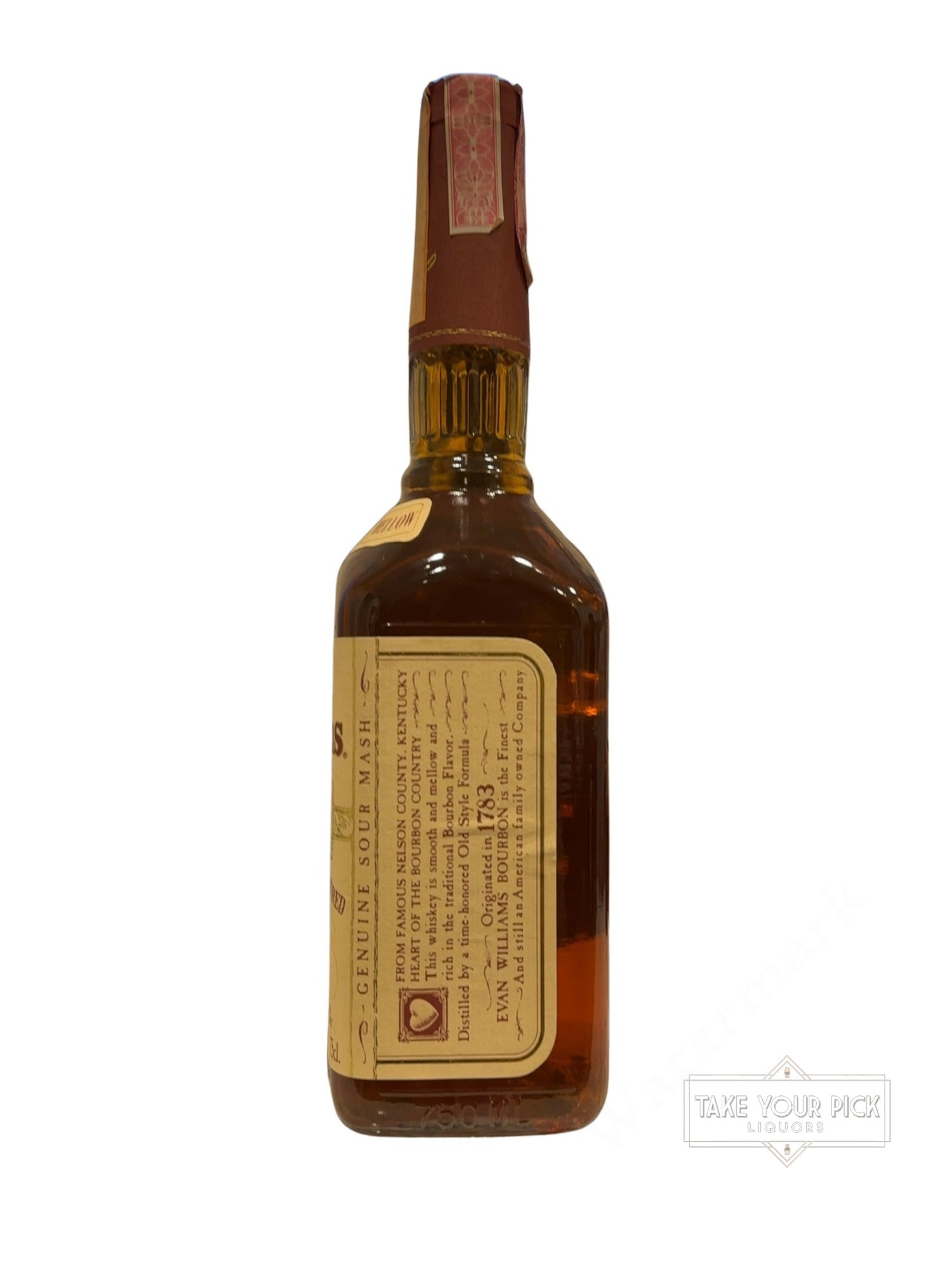 1990 Evan Williams Kentucky Straight Bourbon Whiskey 86 Proof