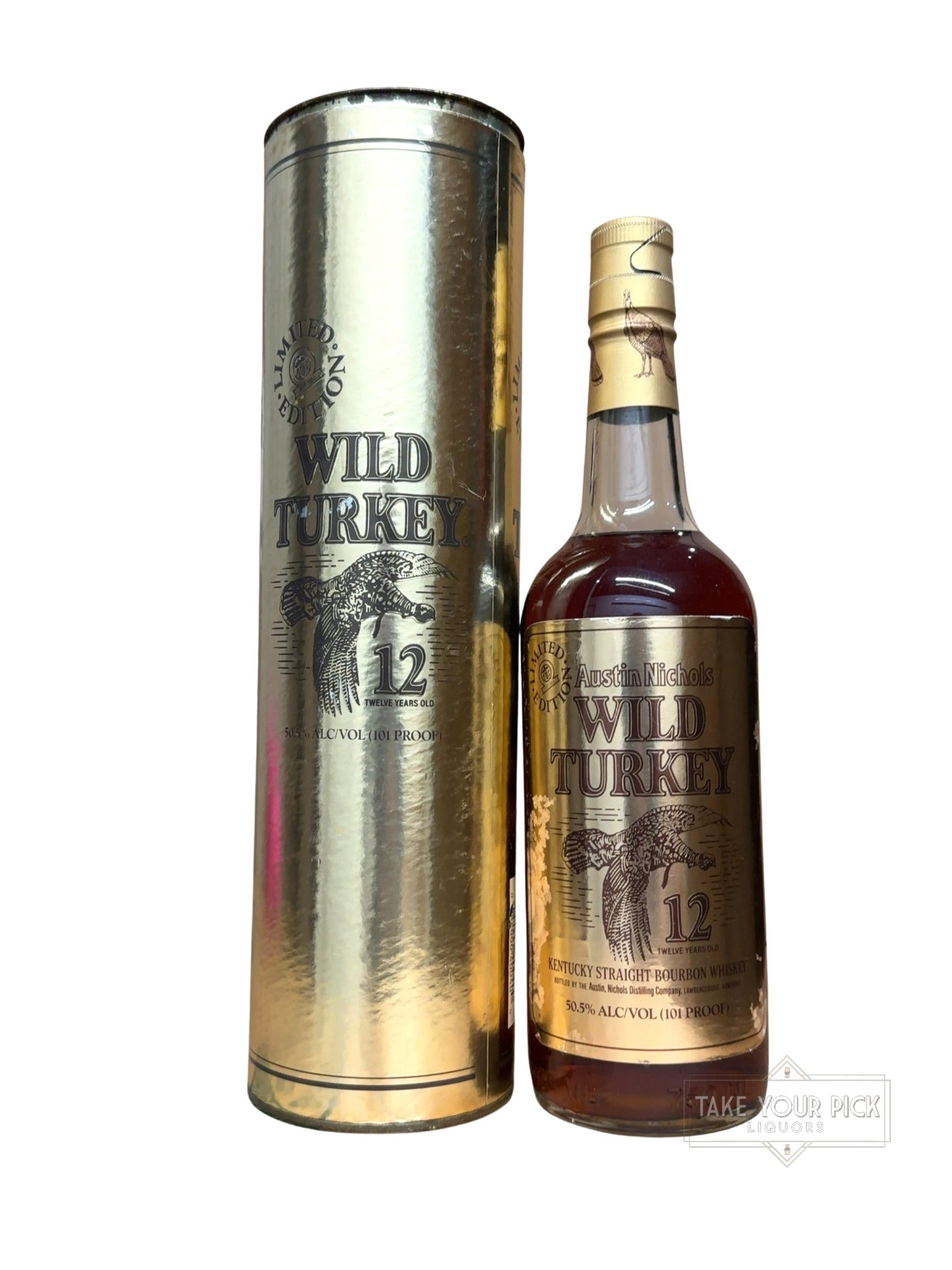 1992 Wild Turkey Gold Foil Austin Nichols 12 Year Old 101 Proof 750ml