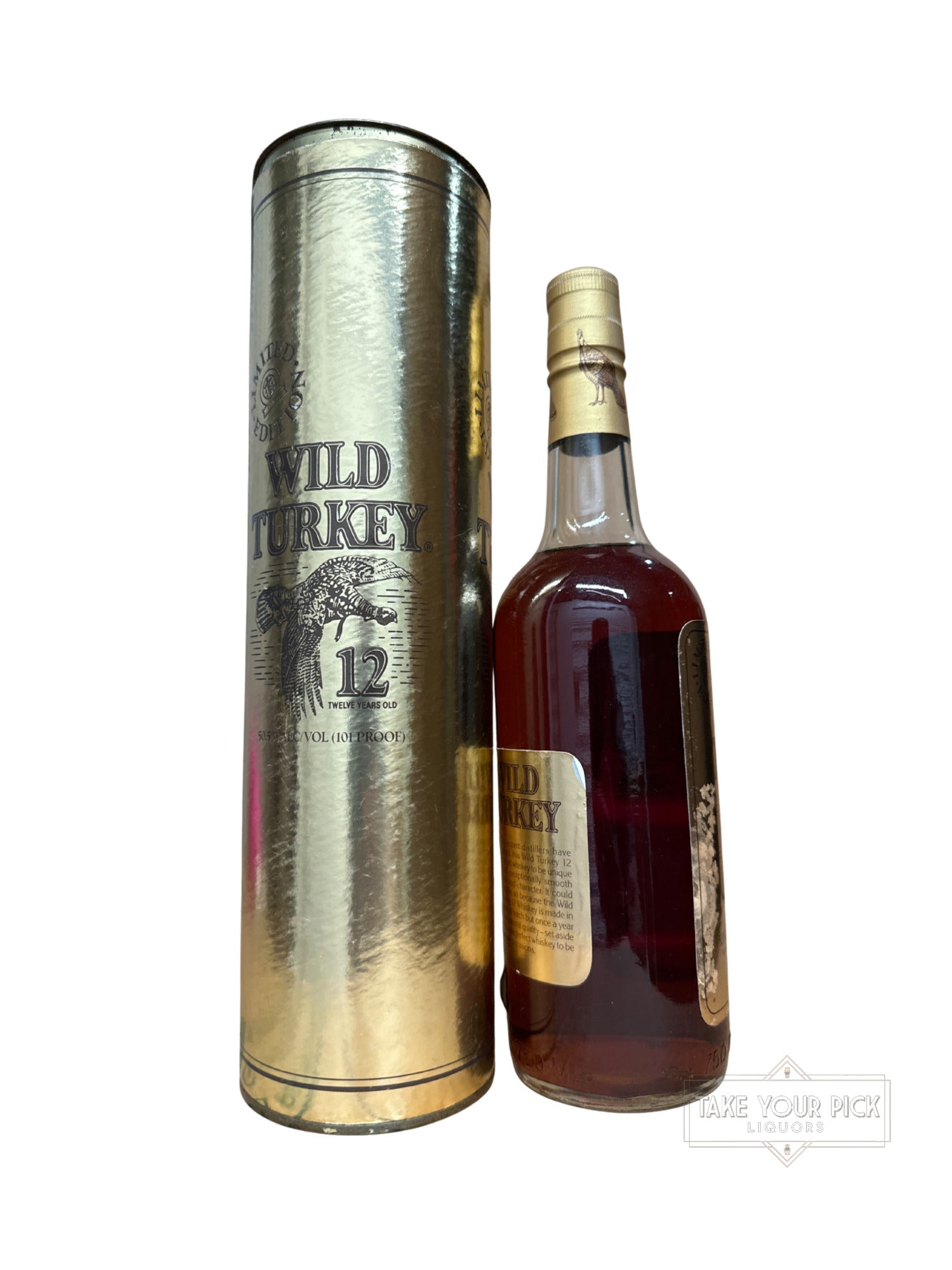 1992 Wild Turkey Gold Foil Austin Nichols 12 Year Old 101 Proof 750ml