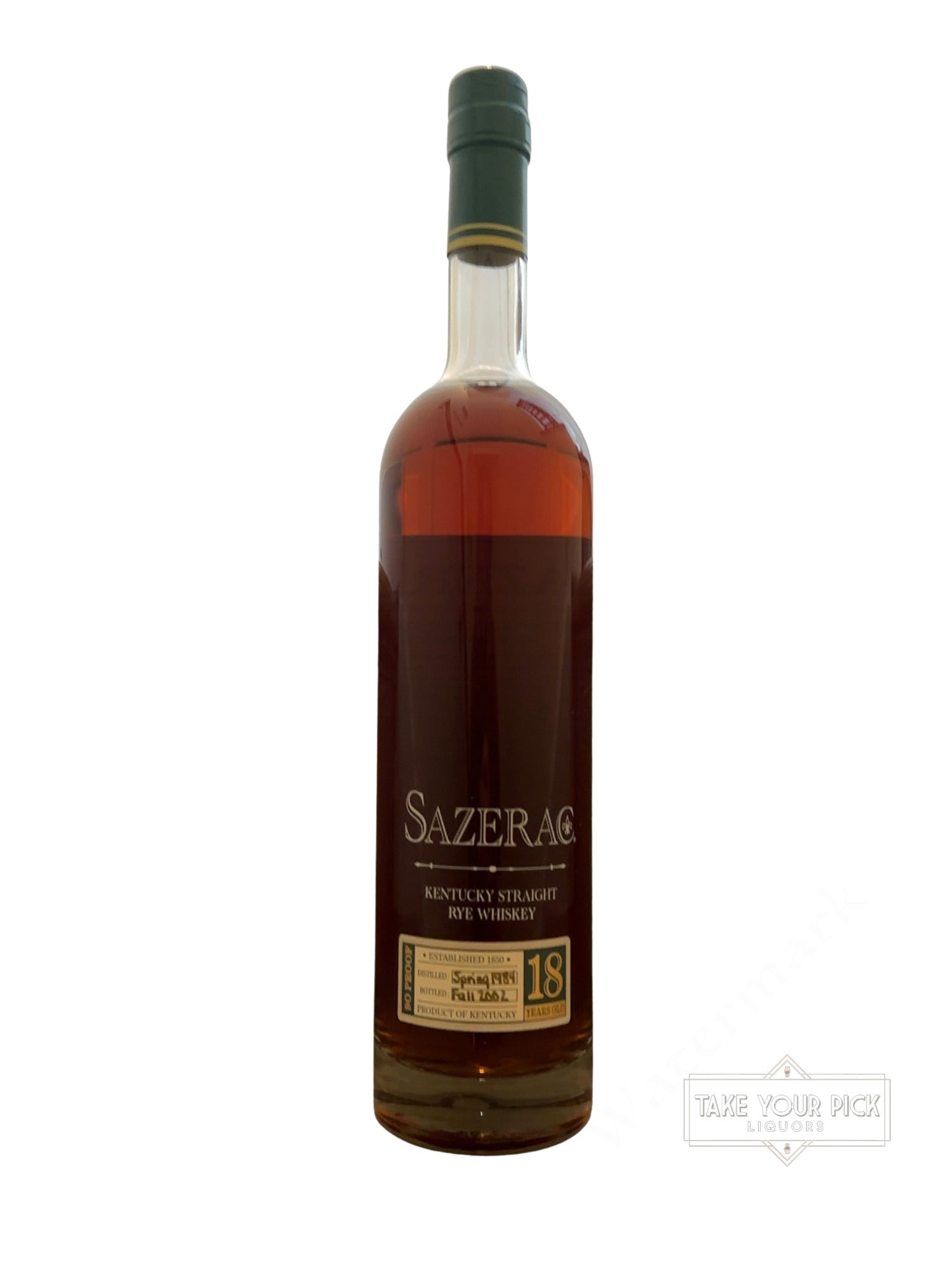 2002 Sazerac 18 Year Kentucky Straight Rye Whiskey 90 Proof