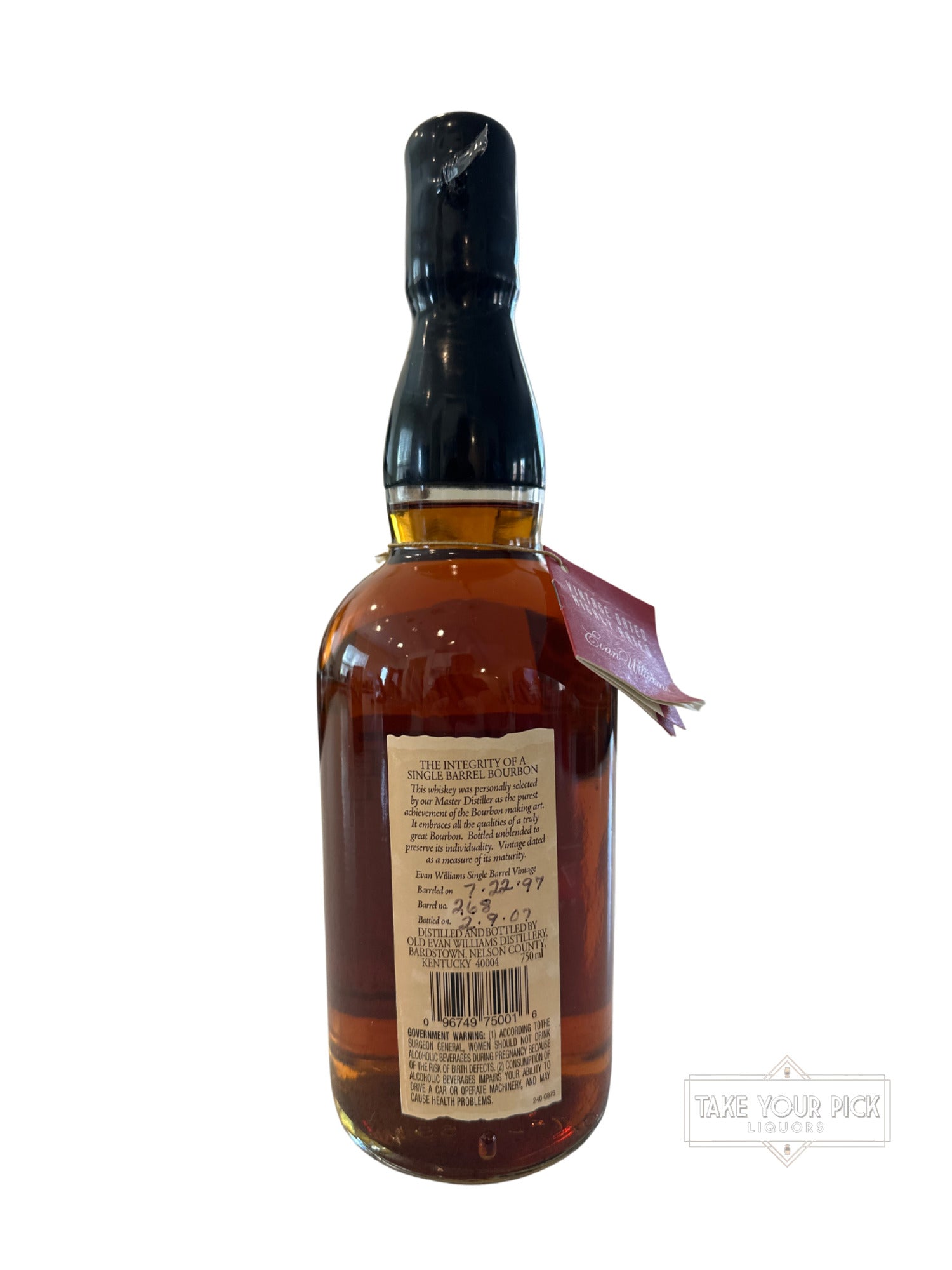 2007 Evan Williams Single Barrel Put In Oak 1997 86.6 Proof 750ml