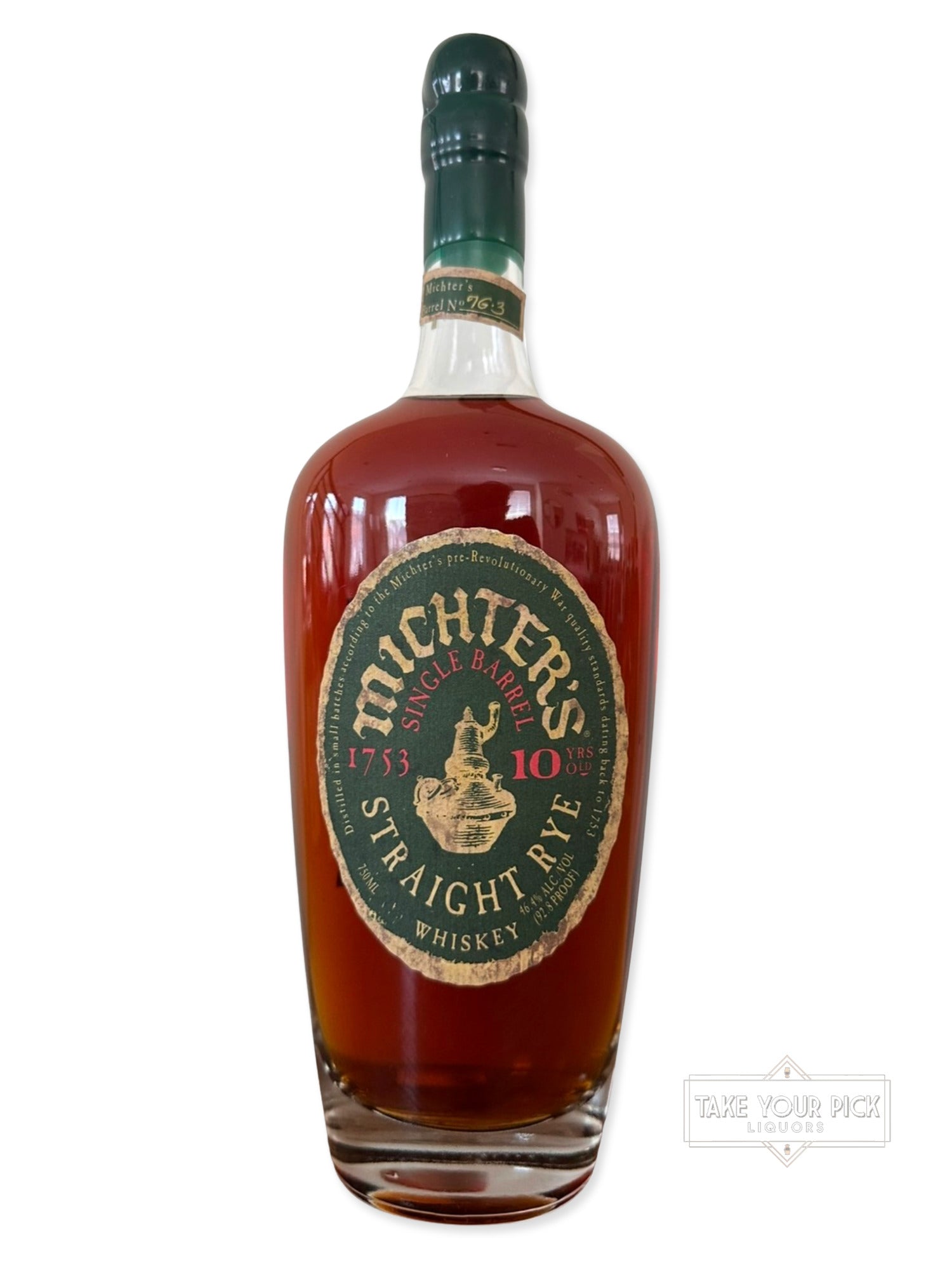 2007 Michter's Single Barrel 10 Years Old Straight Rye Whiskey 92.8 Proof