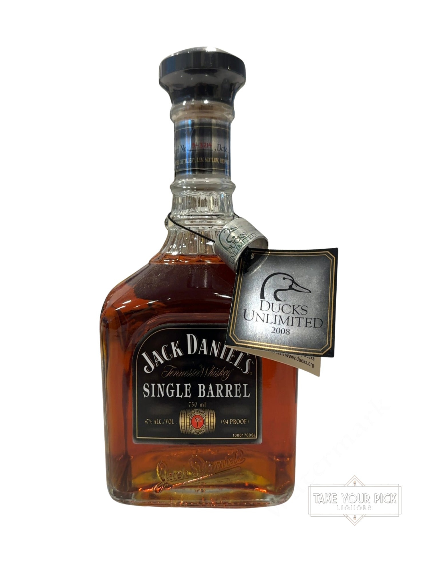 2008 Jack Daniel's Ducks Unlimited Single Barrel Tennessee Whiskey 94 Proof