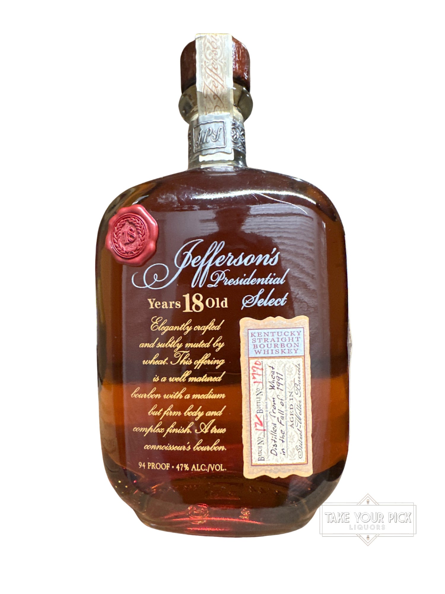 2009 Jefferson's / Stitzel Weller Jefferson's Presidential 18 Years Old Select 94 Proof