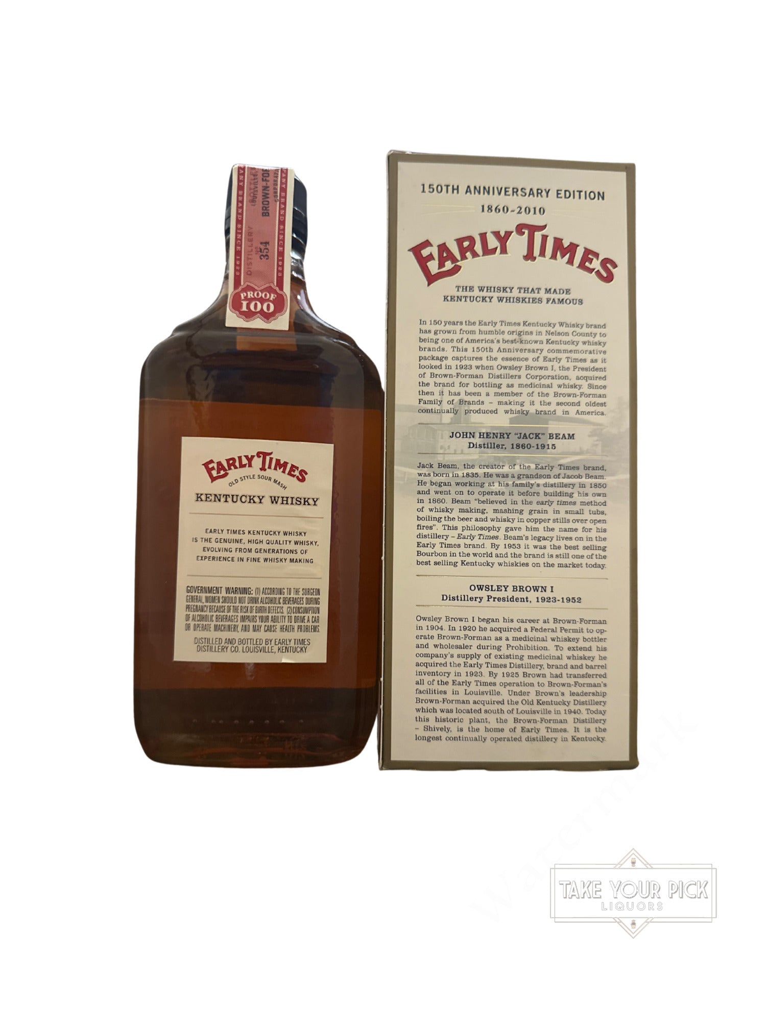 2010 Early Times 150th Anniversary Edition 100 Proof - 375ml