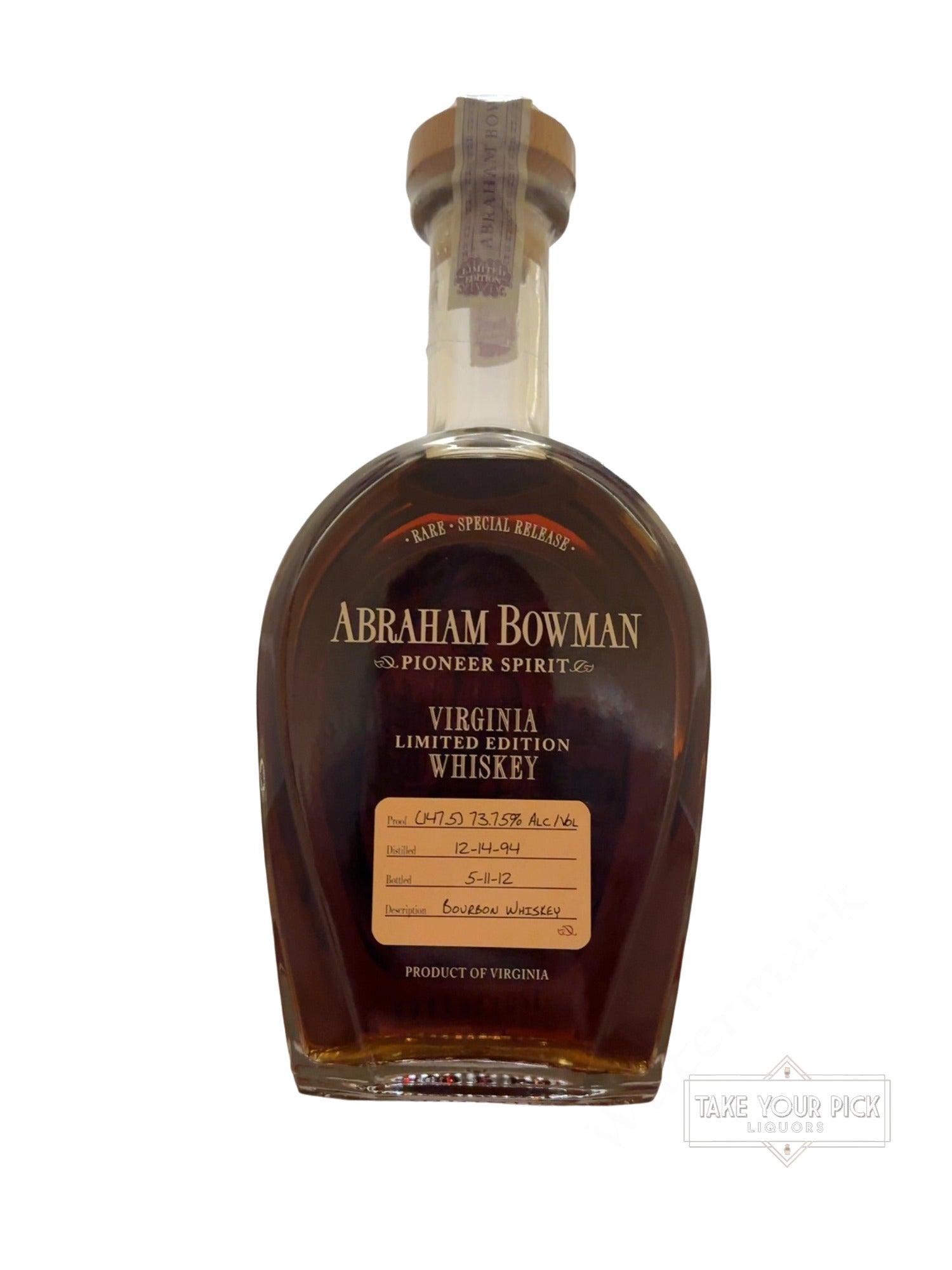 2012 Abraham Bowman 18 Year Bourbon 147.5 Proof
