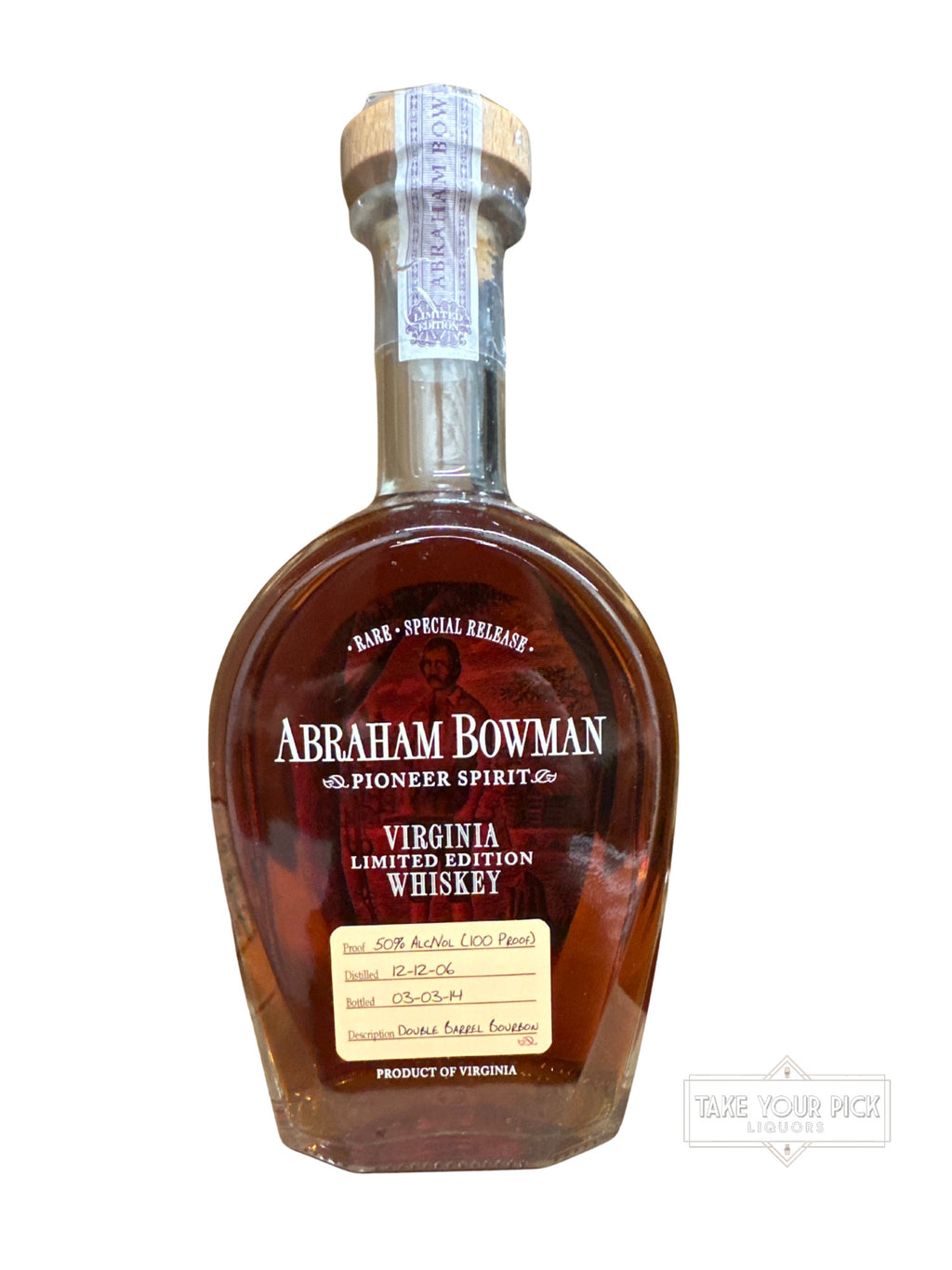 2014 Abraham Bowman Double Barrel Bourbon 100 Proof