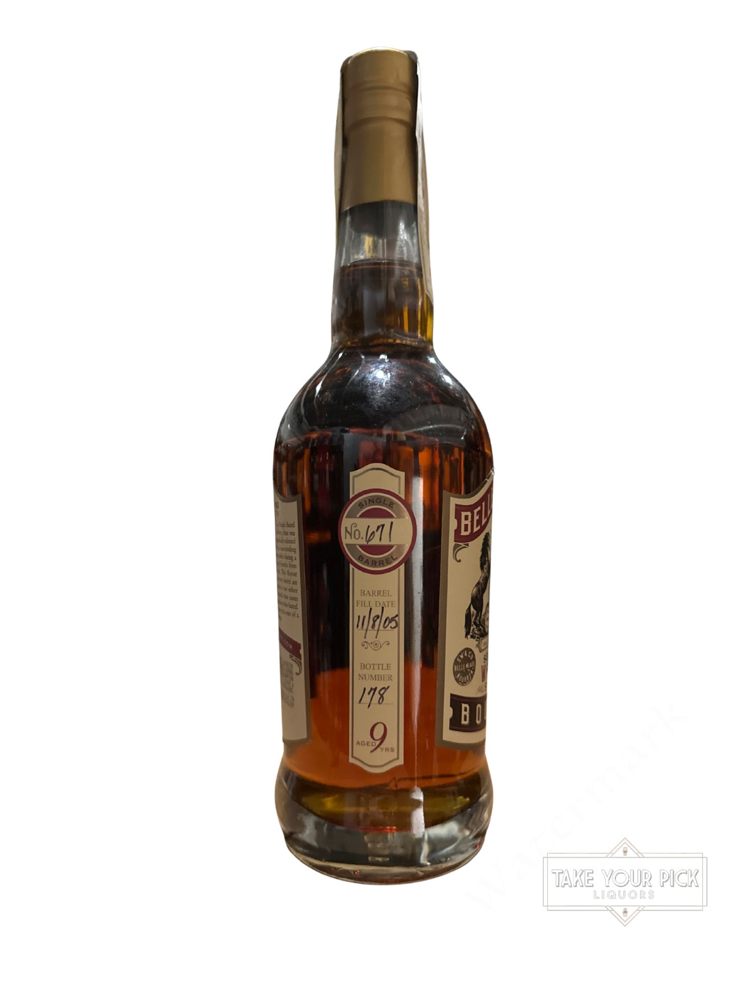 2014 Belle Meade Sour Mash Straight Bourbon Whiskey Single Barrel 9 109.1 Proof