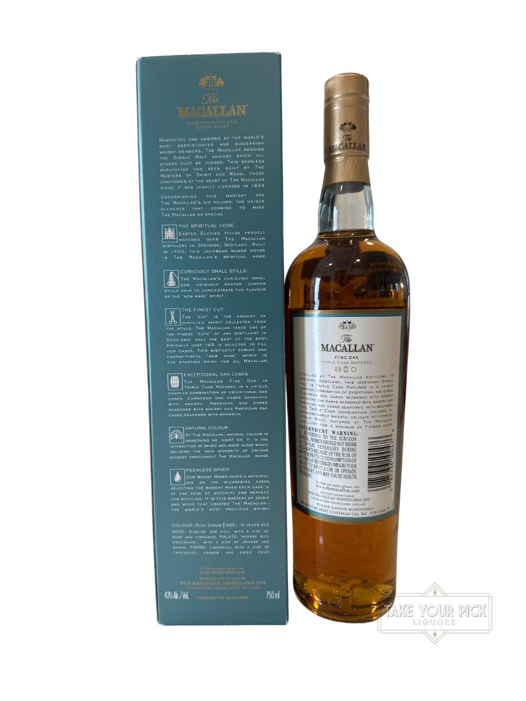 2014 The Macallan 15 Year Fine Oak Triple Cask Scotch Whisky 86 Proof 750ml