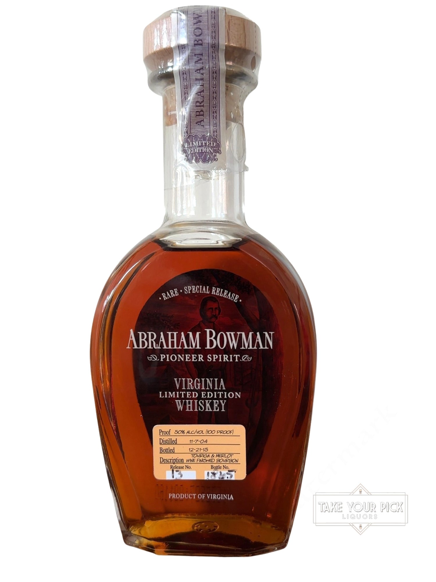 2015 Abraham Bowman Touriga And Merlot Finished Whiskey 100 Proof (375ml)