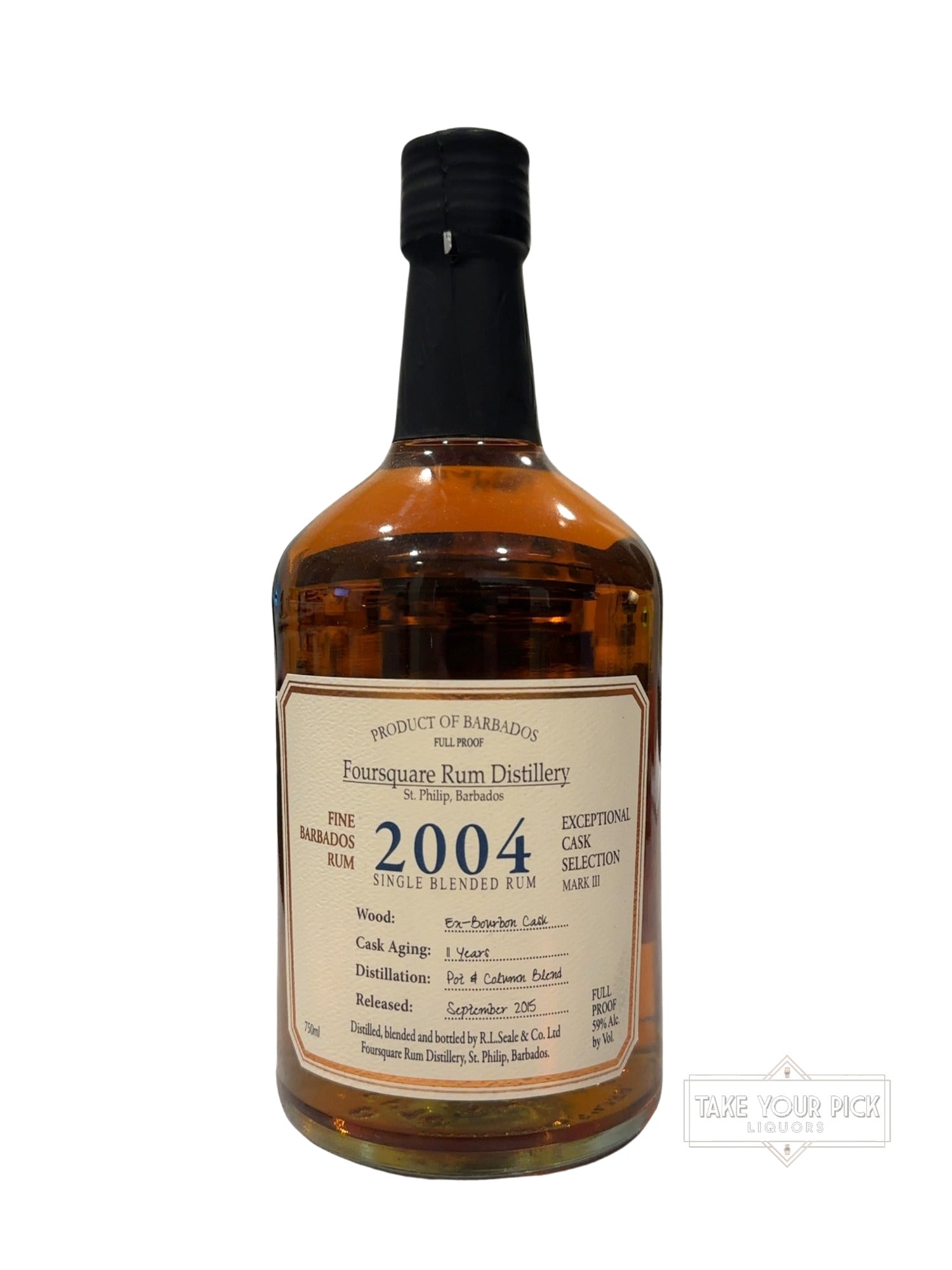 2015 Foursquare Single Blended Rum 118 Proof 750ml