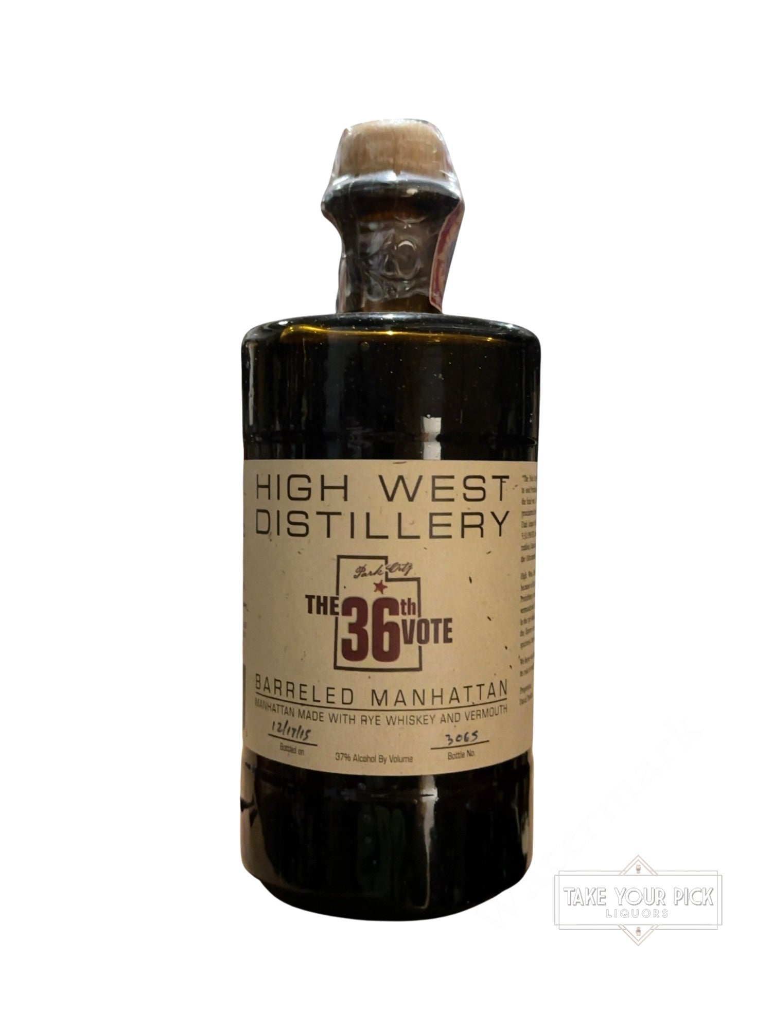 2015 High West Distillery The 36th Vote Barreled Manhattan 74 Proof