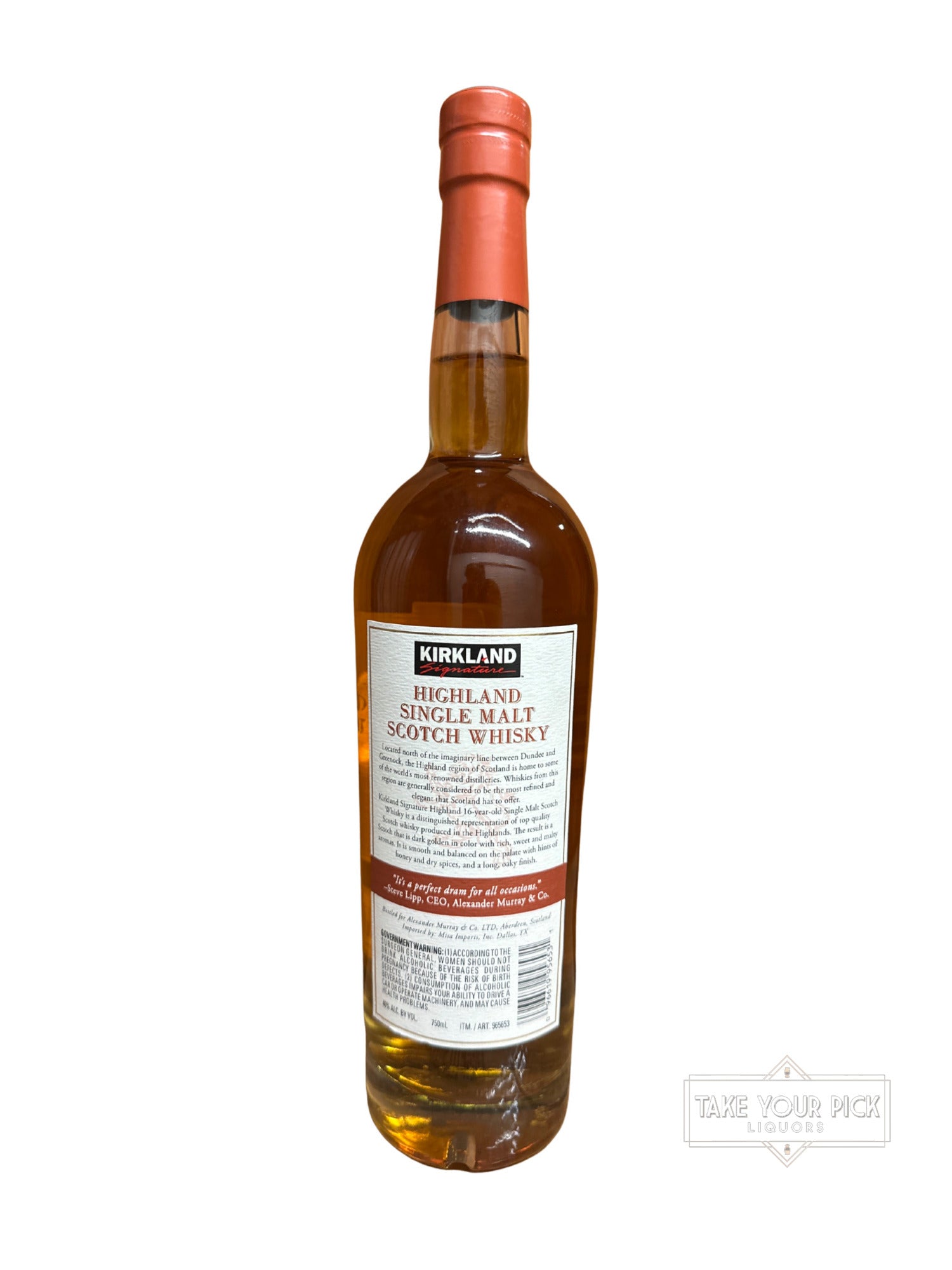 2016 Alexander Murray Aberdeen Kirkland Highland Single Malt Scotch Whisky Aged 16 Years 80 Proof 750ml