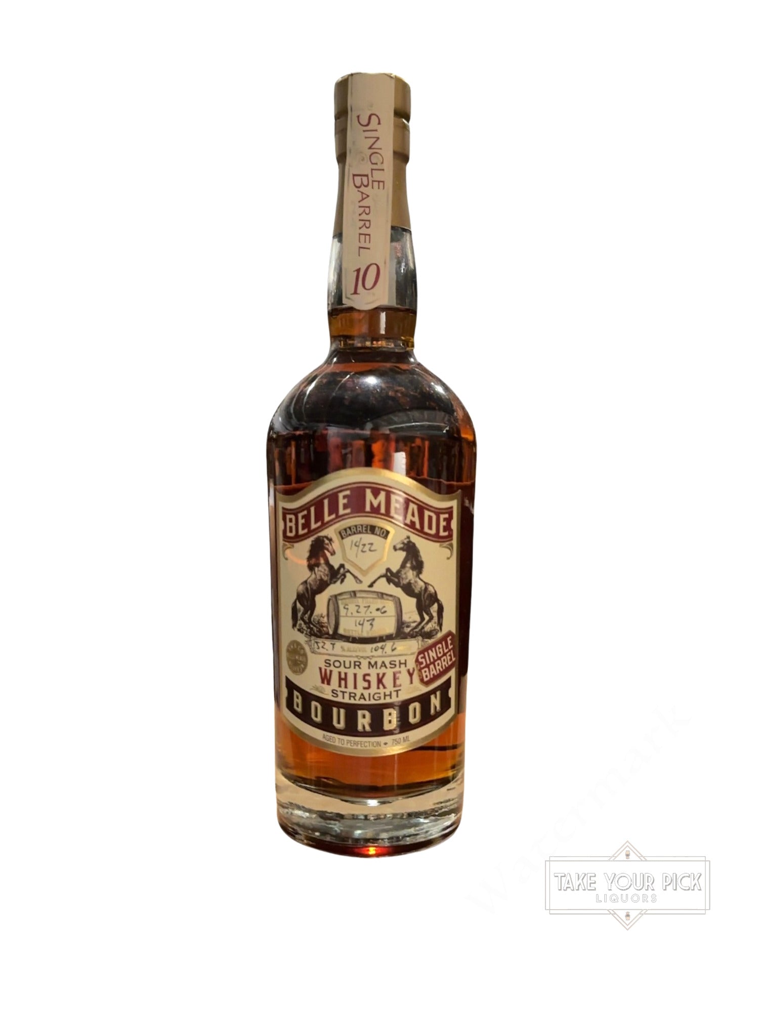 2016 BELLE MEADE Single Barrel Sour Mash Straight Bourbon Whiskey 104.6 Proof
