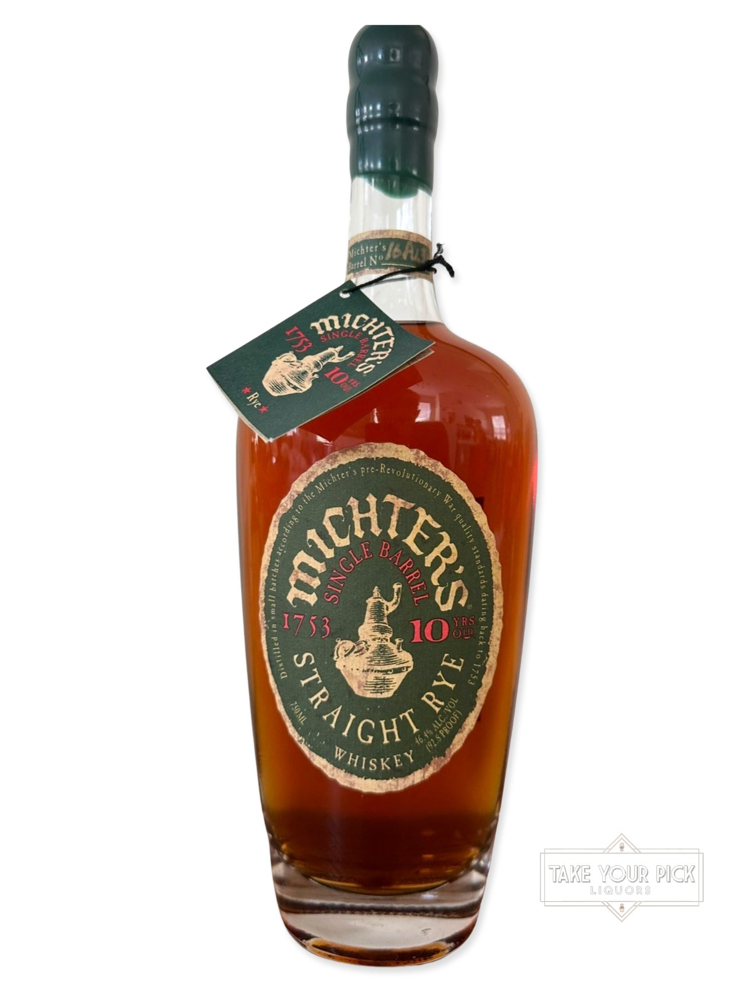 2016 Michter's Single Barrel 10 Years Old Straight Rye Whiskey 92.8 Proof