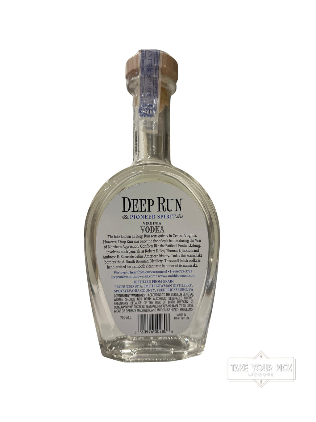 2017 A Smith Bowman Deep Run Pioneer Spirit 80 Proof 750ml