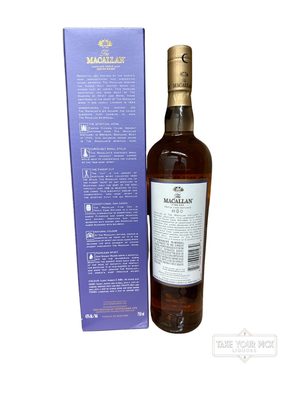 2017 The Macallan Fine Oak 18 Years Old Triple Cask Matured 86 Proof 750ml