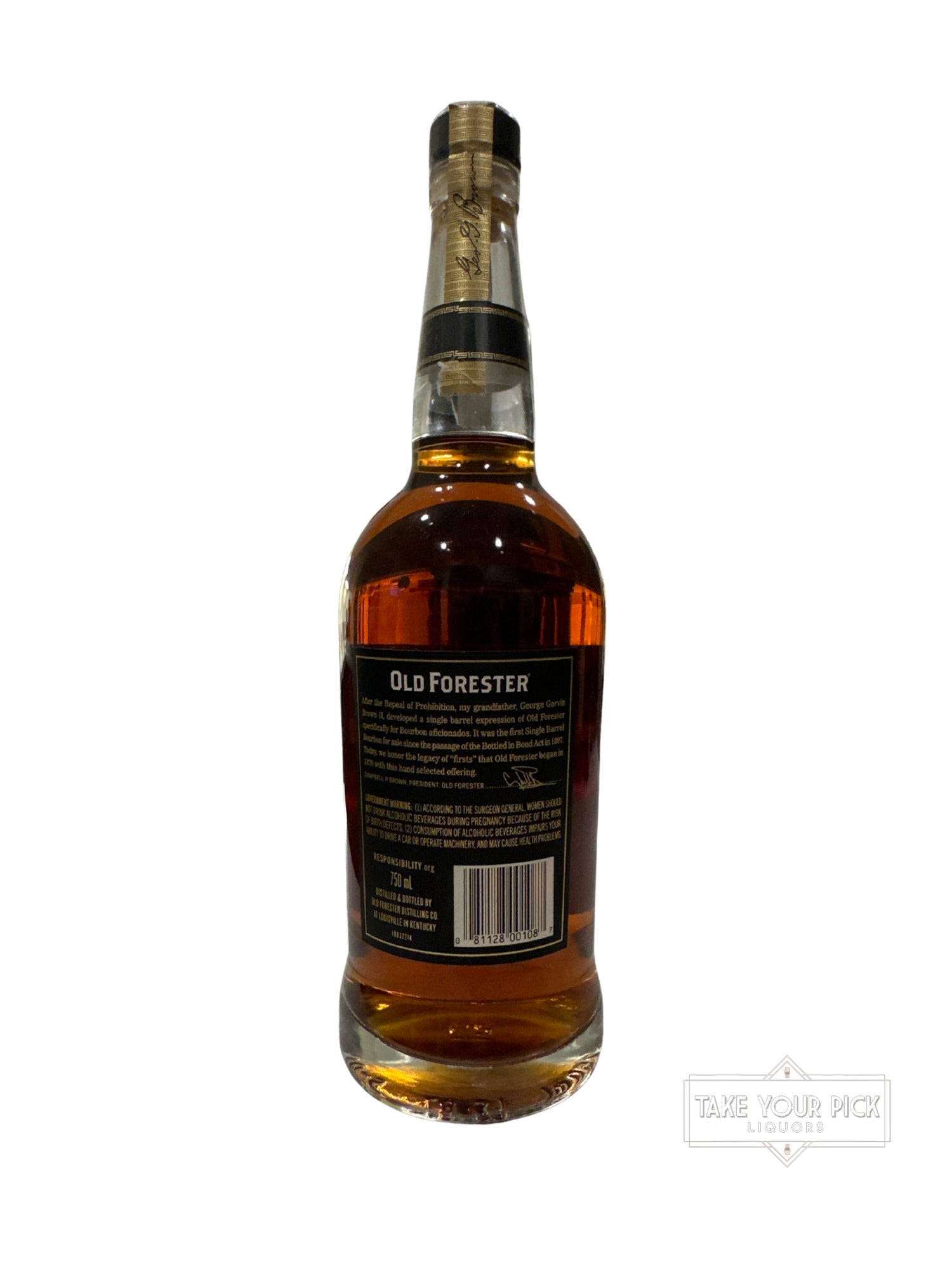 2018 Old Forester Distilling Co. Old Forester Single Barrel 90 Proof 750ml