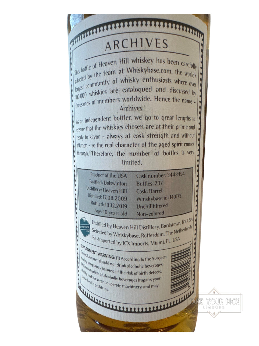 2019 Heaven Hill Distillery Archives American Whiskey 129.0 Proof 750ml
