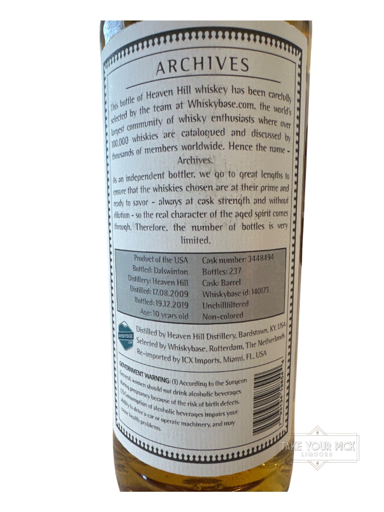2019 Heaven Hill Distillery Archives American Whiskey 129.0 Proof 750ml