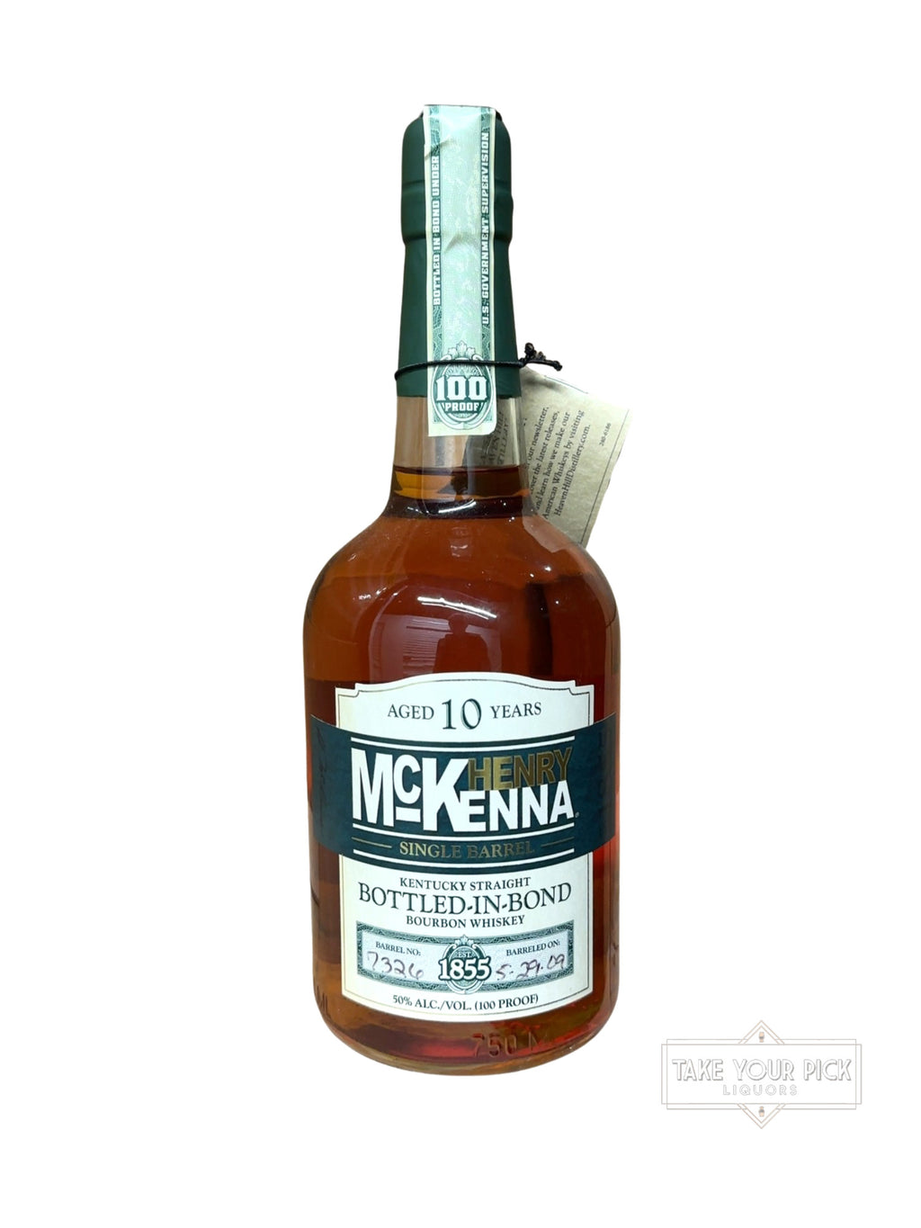2019 Heaven Hill Distillery Henry McKenna Single Barrel Kentucky Straight Bottled-in-Bond Bourbon Whiskey 100 Proof 750ml