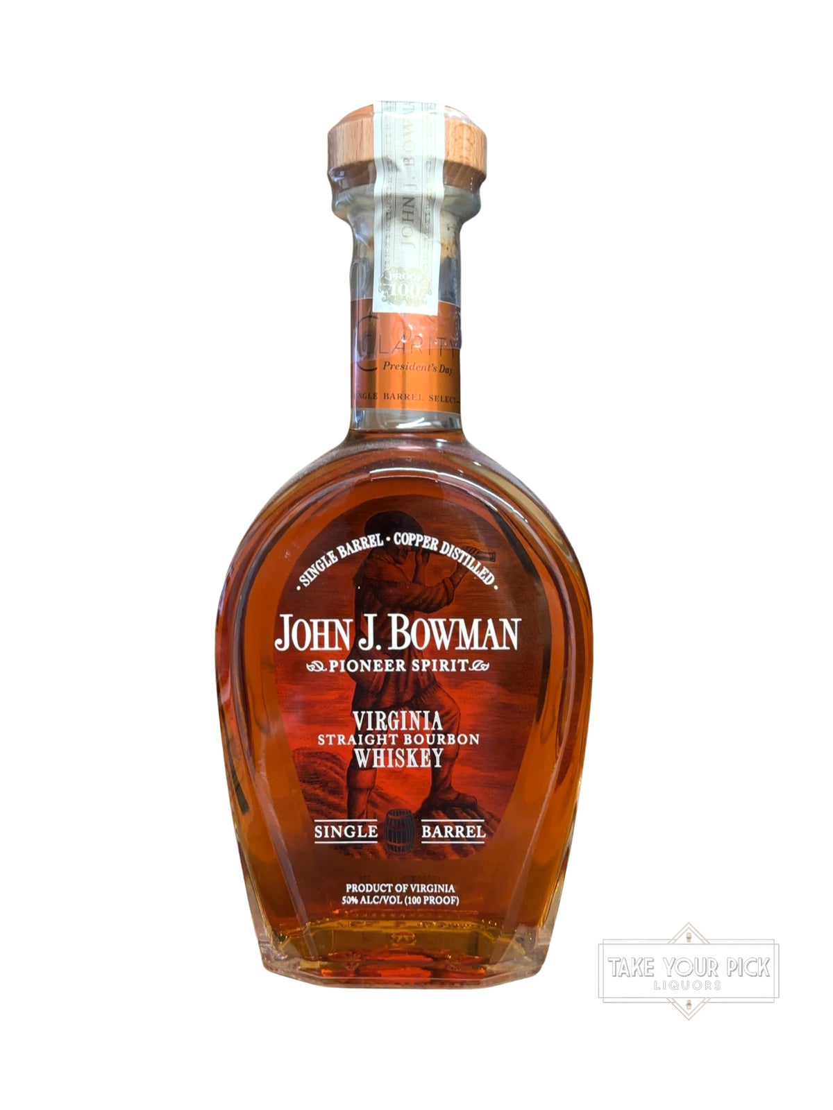 2019 John J. Bowman Clarity Pick Presidents Day Single Barrel 100 Proof 750ml