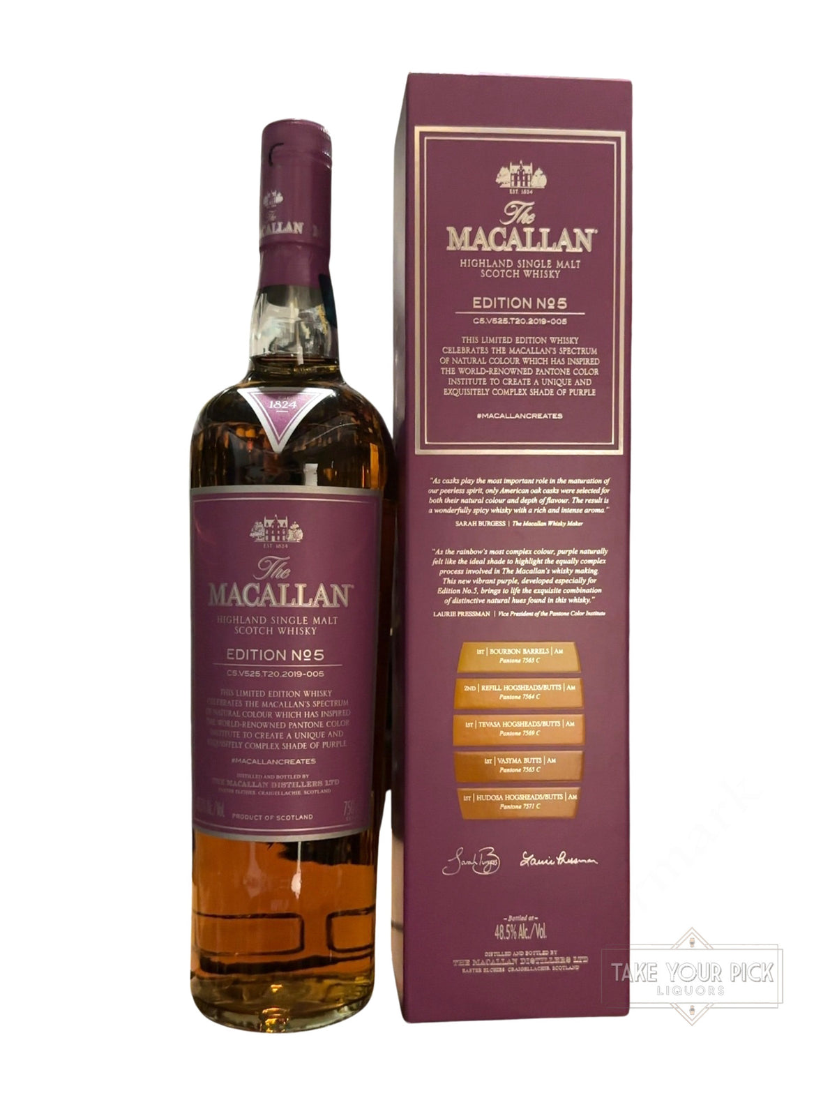 2019 The Macallan Edition N°5 Highland Single Malt Scotch Whisky 97 Proof 750ml
