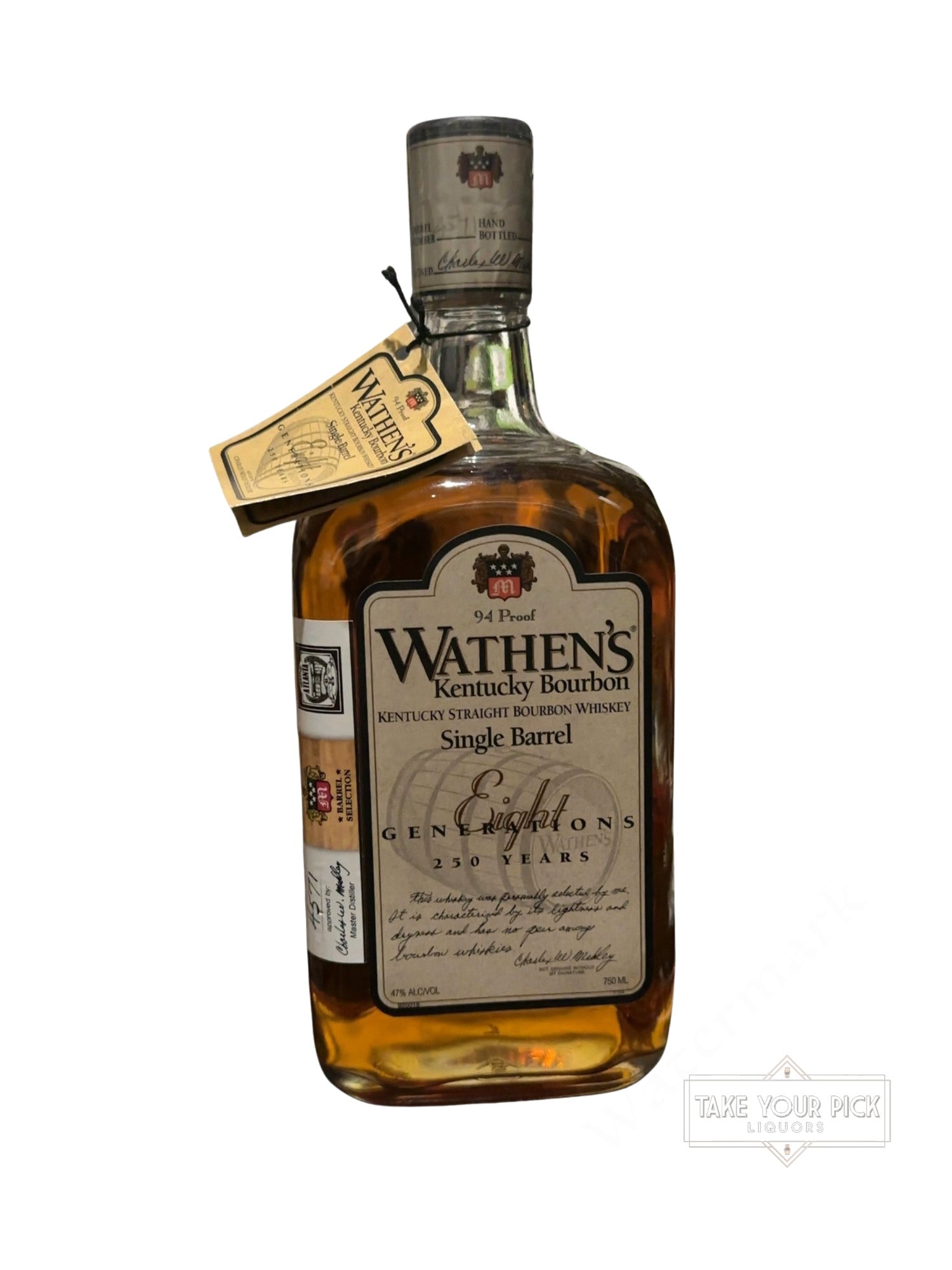 2019 WATHEN'S Kentucky Bourbon Single Barrel 94 Proof 750ml