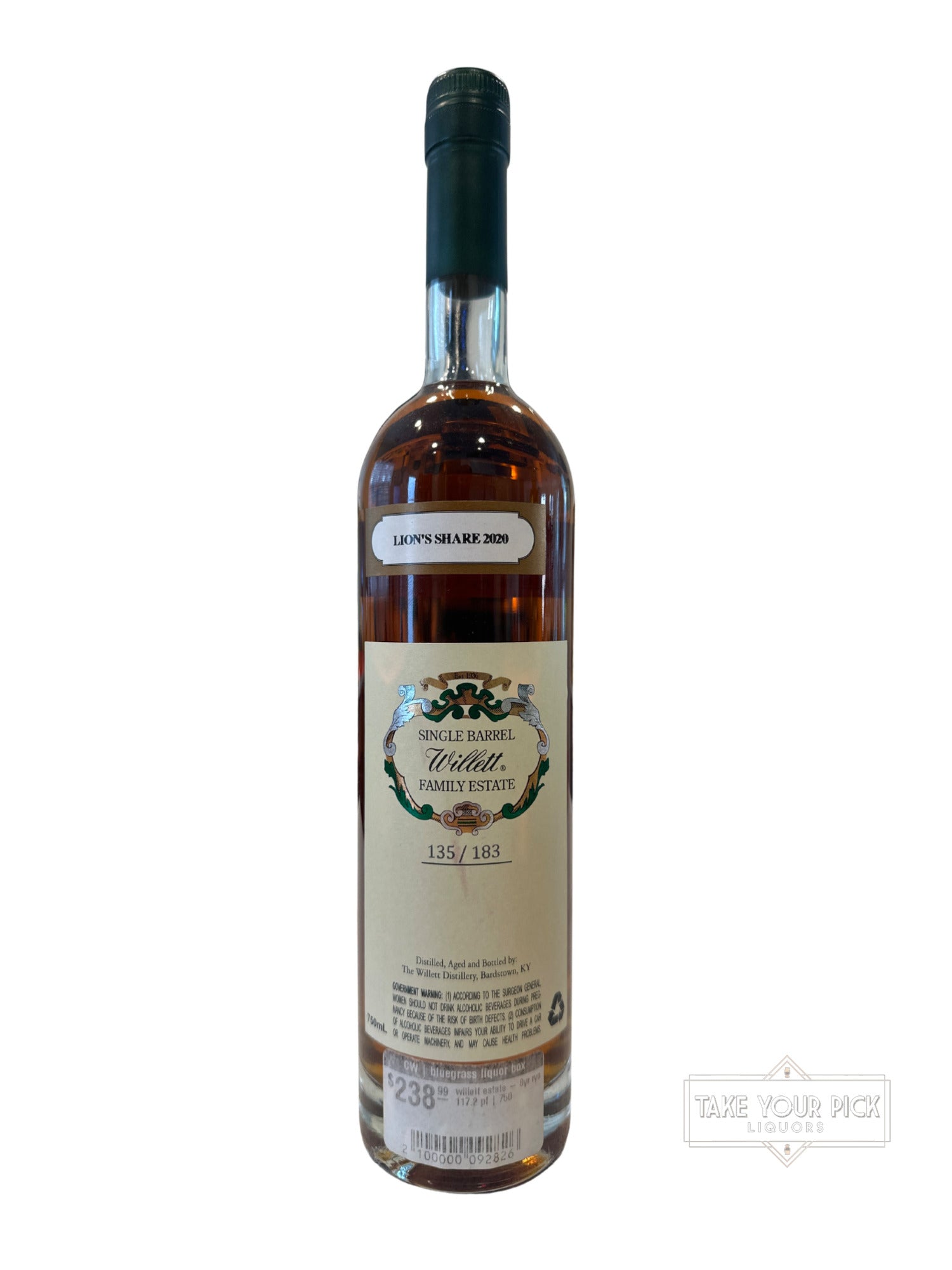 2020 Willett #1449 Lion’s Share Rye 117.2 Proof 750ml