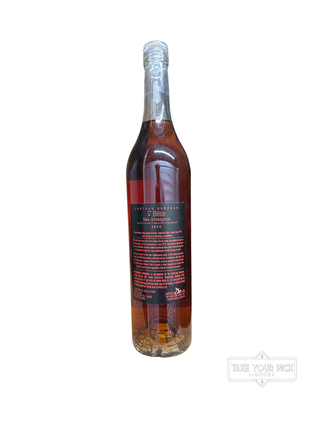 2021 Chateau Garreau La Bete 2005 Bas Armagnac Beastmasters Pick 104.6 Proof 700ml